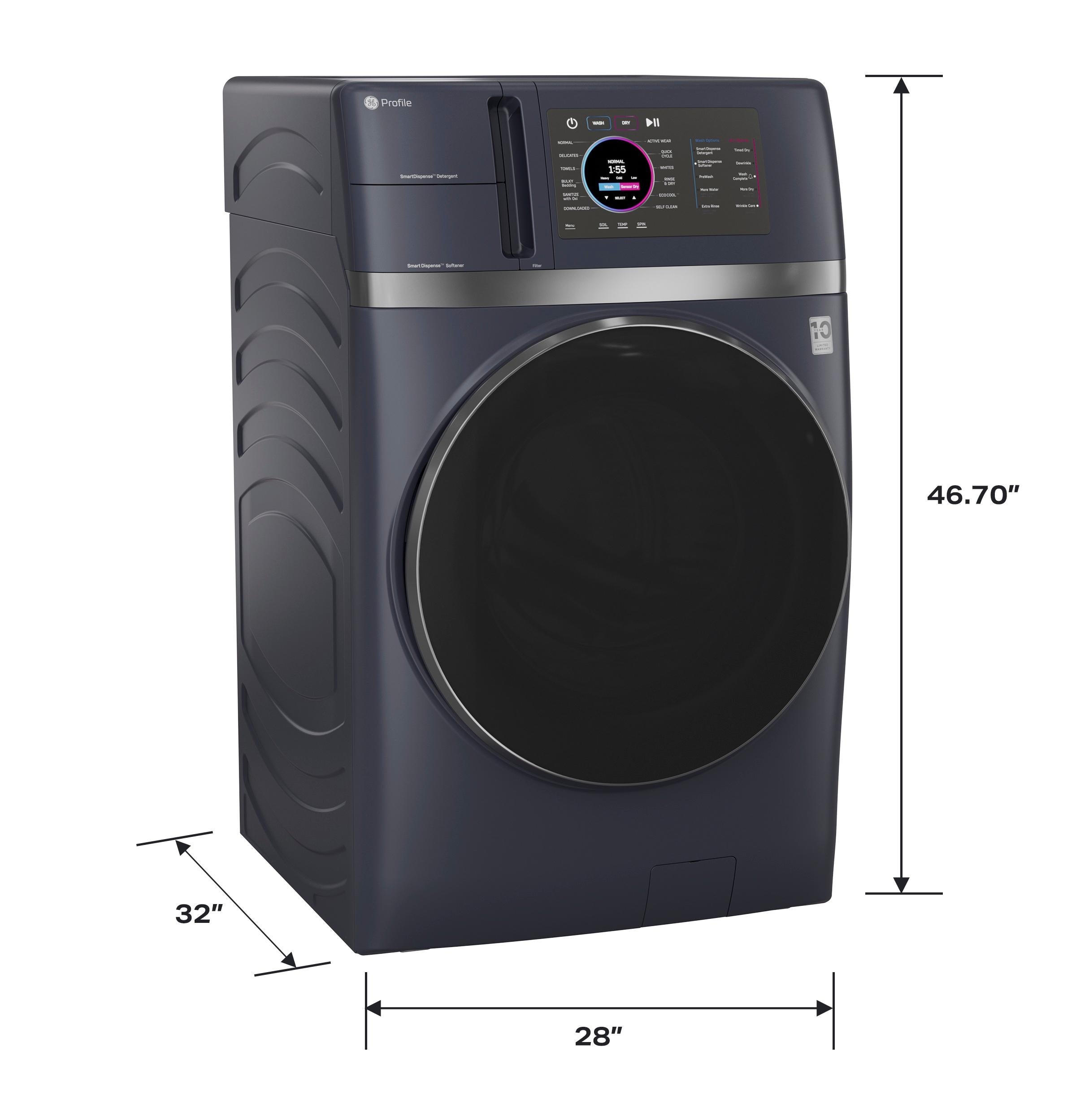 Ge Appliances PFQ97HSPVRS Ge Profile™ Energy Star® 4.8 Cu. Ft. Capacity Ultrafast Combo With Ventless Inverter Heat Pump Technology Washer/Dryer