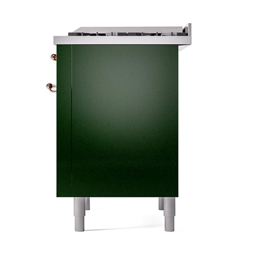 Ilve UN36FQNMPEGPLP Ilve Un36Fqnmpegplp Nostalgie Ii Noblesse 36" Dual Fuel Range (Liquid Propane, Solid Door, Emerald Green, Copper)