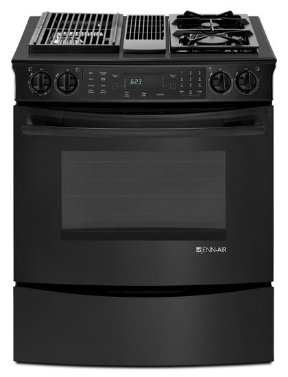 Jennair JDS9860CDB Black Jenn-Air® Slide-In Modular Dual-Fuel Downdraft Range With Convection, 30