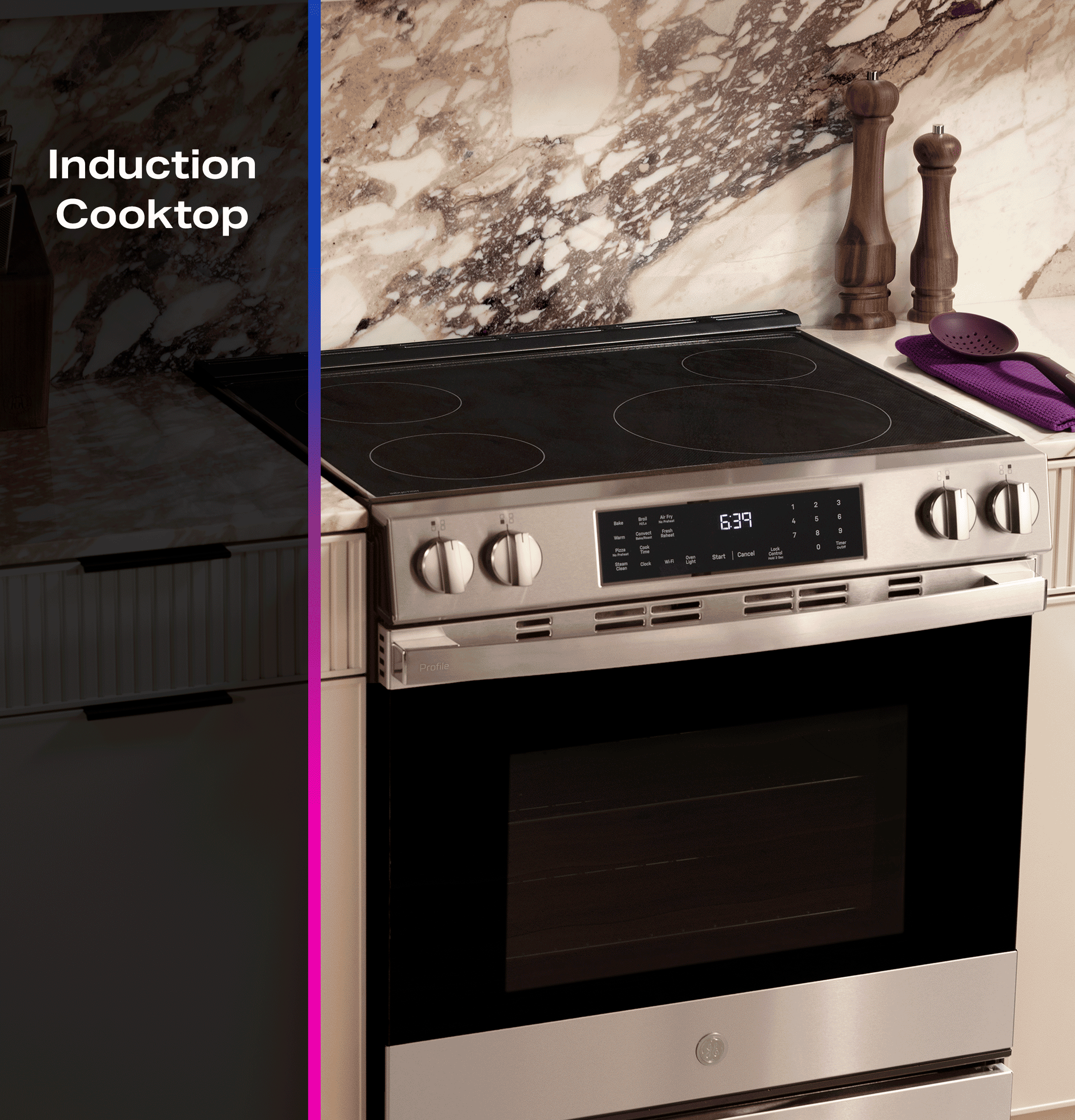 Ge Appliances PHS700AYFS Ge Profile™ Energy Star® 30" Smart Slide-In Induction And Convection Range With No Preheat Air Fry And Easywash™ Oven Tray