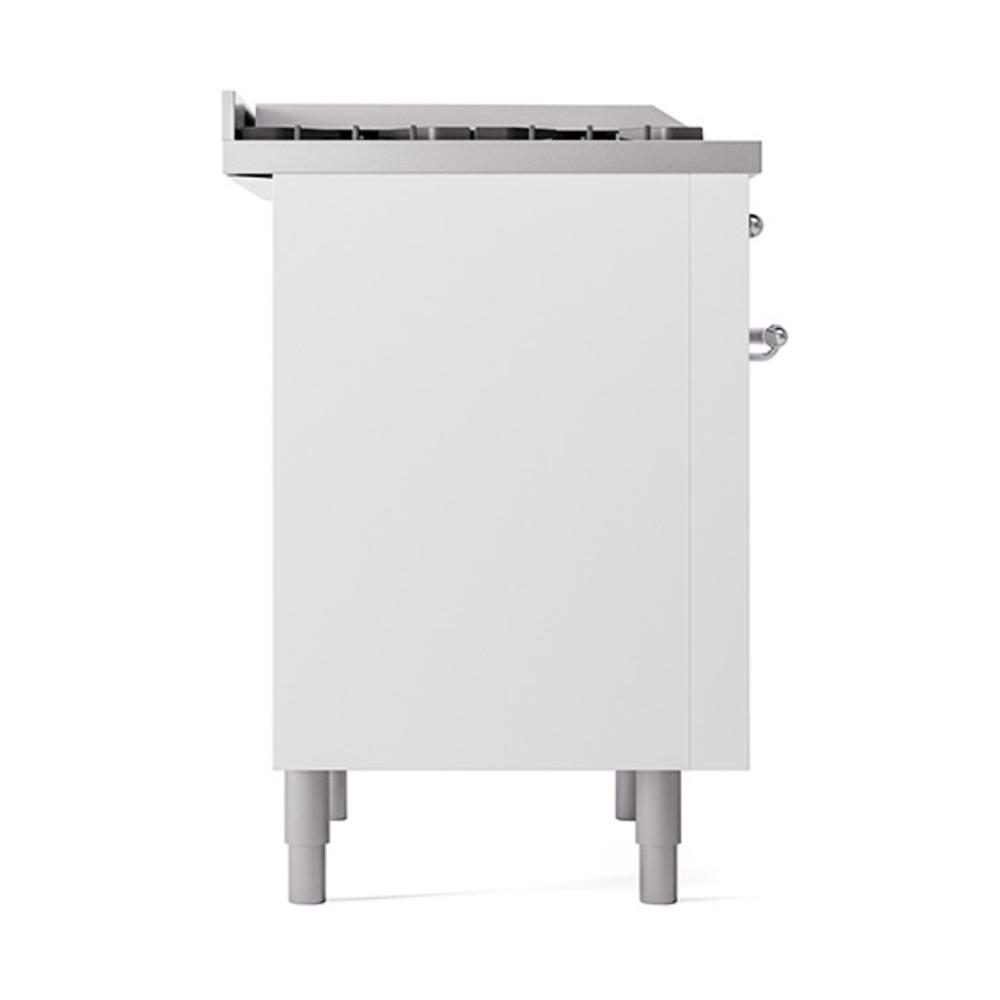 Ilve UN36FQNMPWHC Ilve Un36Fqnmpwhc Nostalgie Ii Noblesse 36" Dual Fuel Range (Natural Gas, Solid Door, White, Chrome)