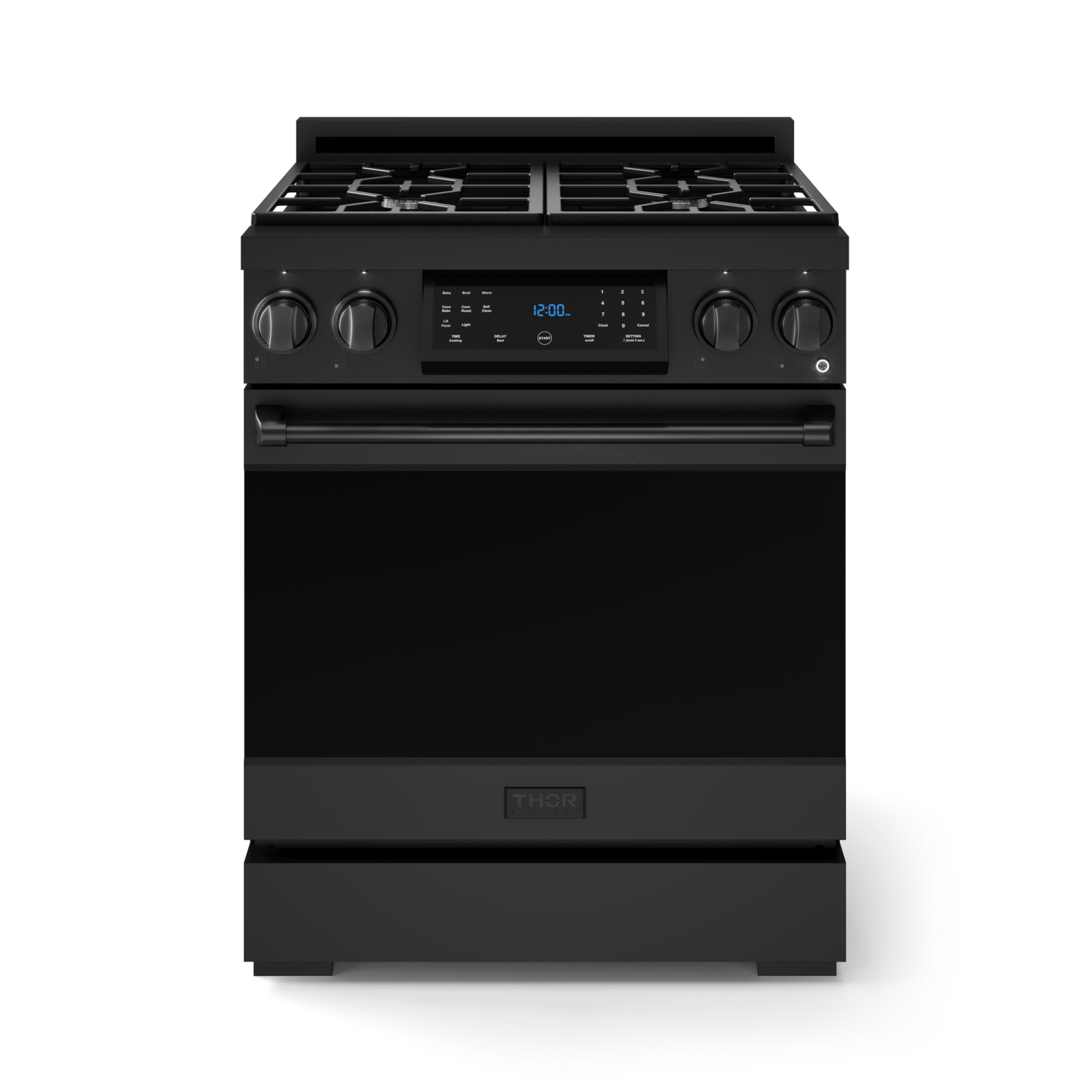 Thor Kitchen RSG30B 30 Inch Professional Gas Range With Tilt Panel Touch Control In Black Gordon Ramsay Series - Rsg30B