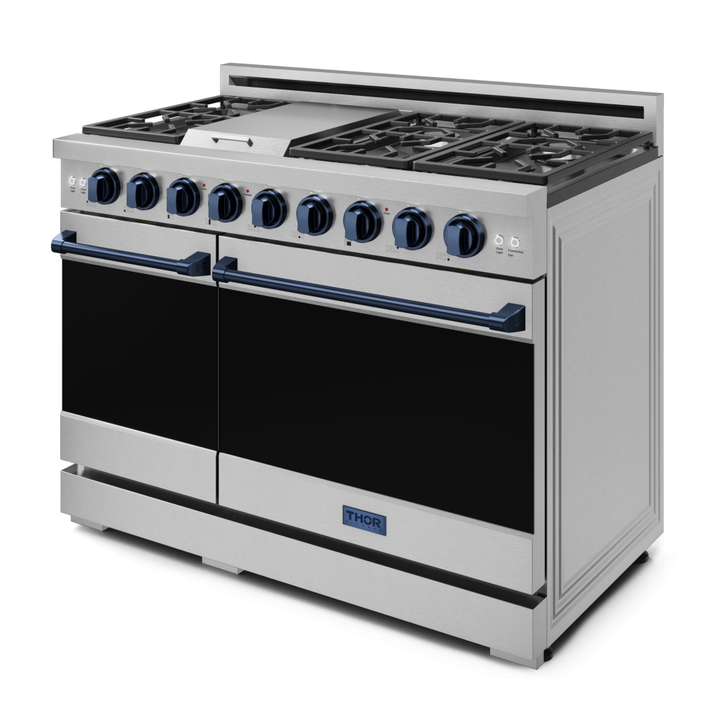 Thor Kitchen RSG48ELPBLU 48 Inch Professional Lp Range With Pro-Style Knobs In Stainless Steel/Blue Gordon Ramsay Series - Rsg48Elp-Blu