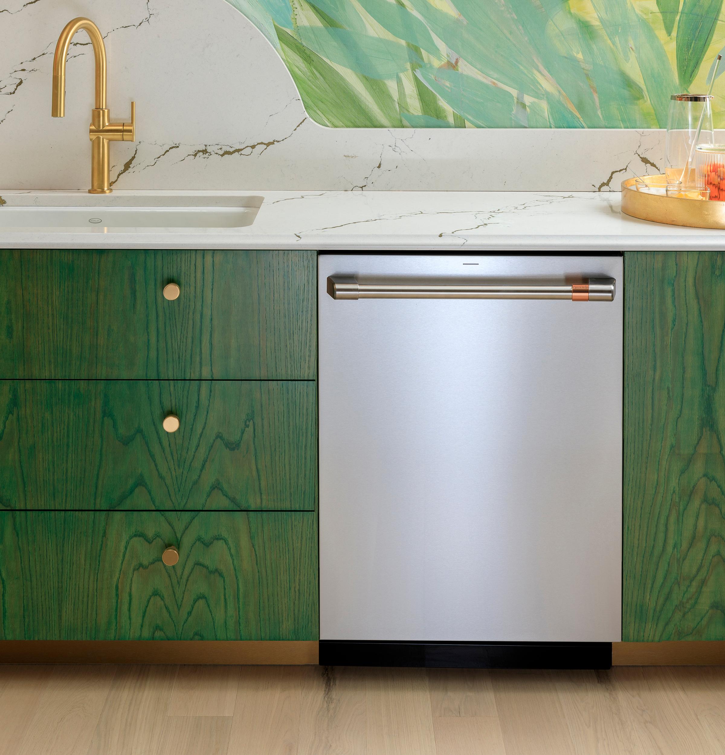 Cafe CDT888P2VS1 Café™ Customfit Energy Star Stainless Interior Smart Dishwasher With Ultra Wash Top Rack And Dual Convection Ultra Dry, Led Lights, 39 Dba