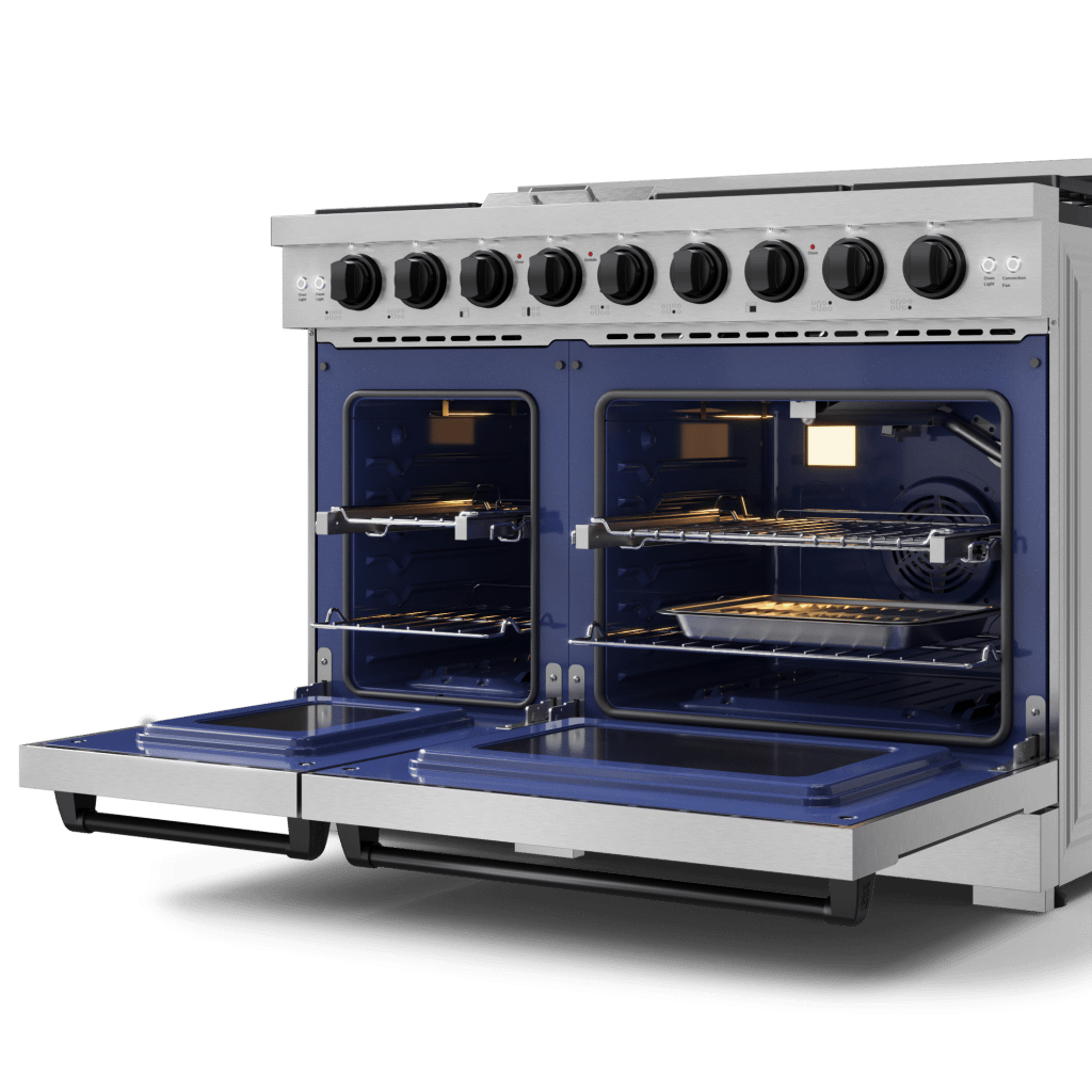 Thor Kitchen RSG48ELPBLK 48 Inch Professional Lp Range With Pro-Style Knobs In Stainless Steel/Black Gordon Ramsay Series - Rsg48Elp-Blk