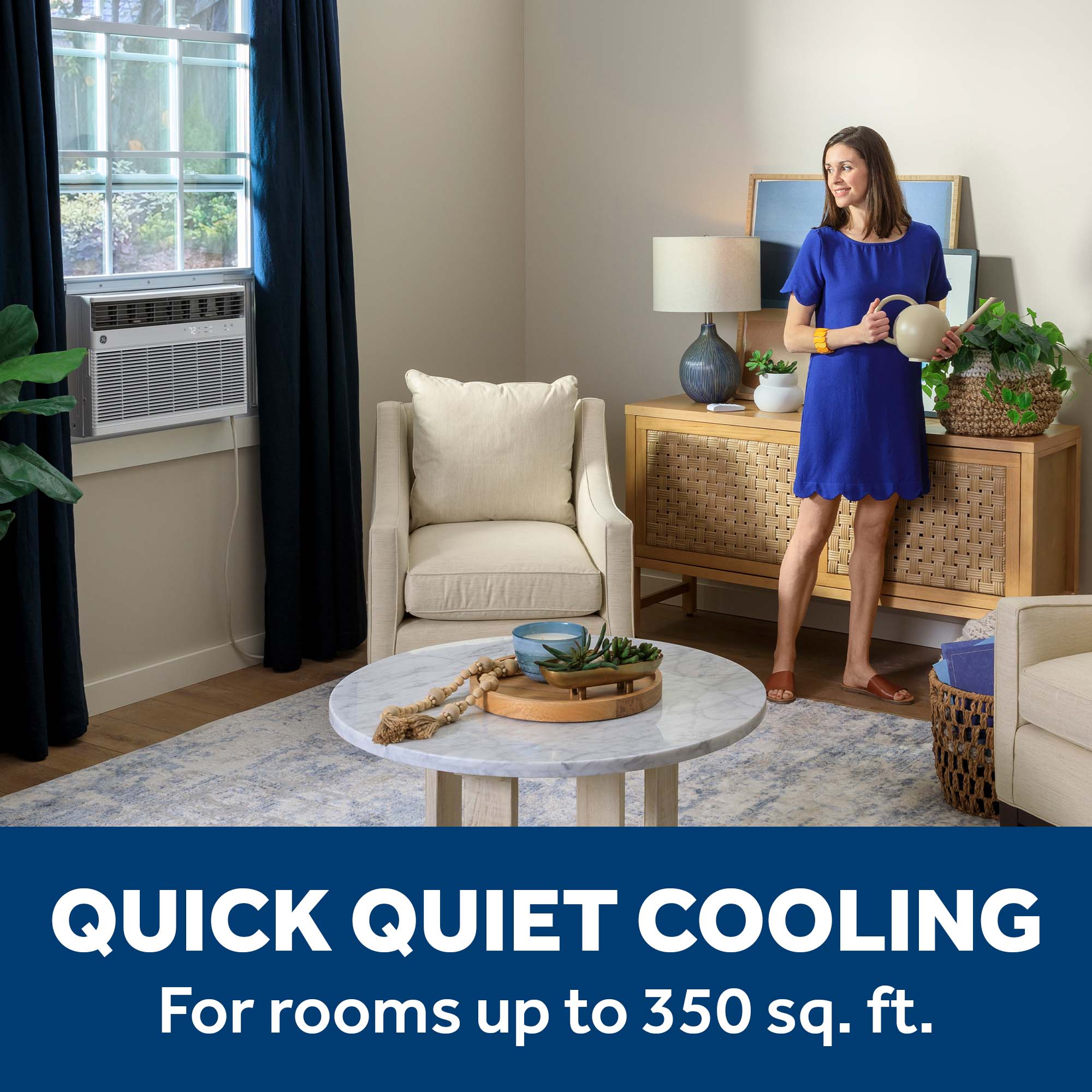Ge Appliances AWGH08WWF Ge® 8,000 Btu Smart Heat/Cool Electronic Window Air Conditioner For Medium Rooms Up To 350 Sq. Ft.
