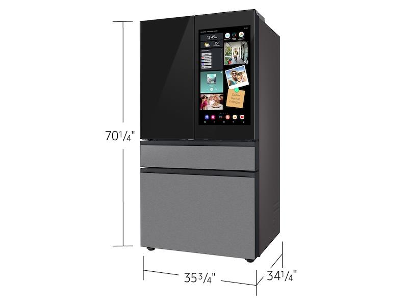 Samsung RF90F29AECR Bespoke 29 Cu. Ft. 4-Door French Door Refrigerator With Ai Family Hub™+ & Ai Vision Inside™ In Charcoal Glass And Stainless Steel