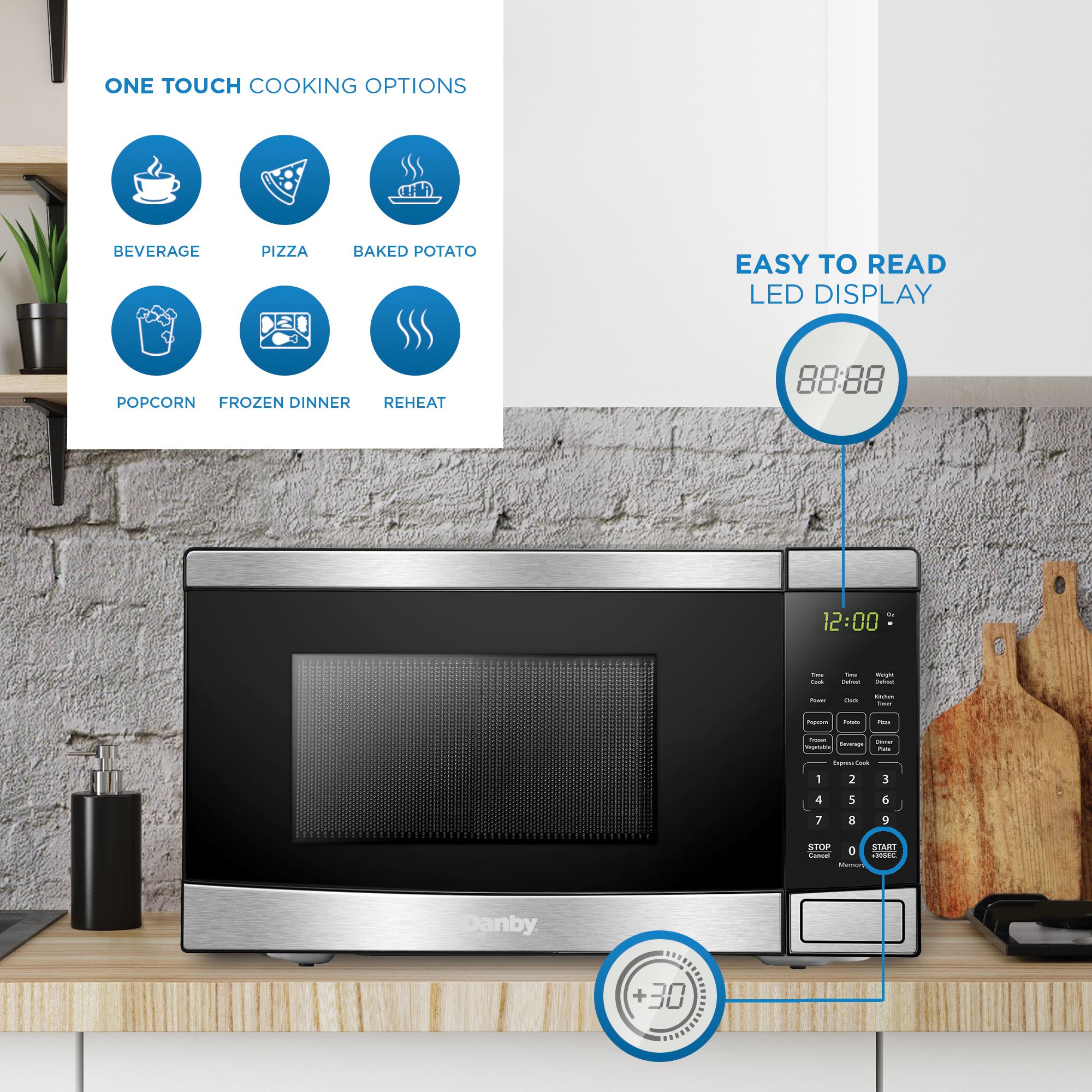 Danby DBMW0722BBS Danby 0.7 Cu. Ft. Countertop Microwave In Black And Stainless Steel