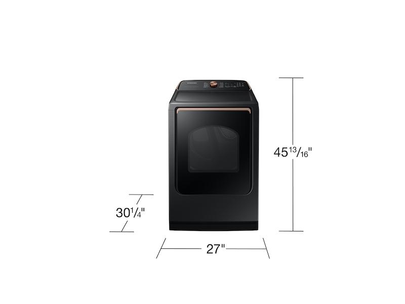 Samsung DVG54CG7550V 7.4 Cu. Ft. Smart Gas Dryer With Pet Care Dry And Steam Sanitize+ In Brushed Black