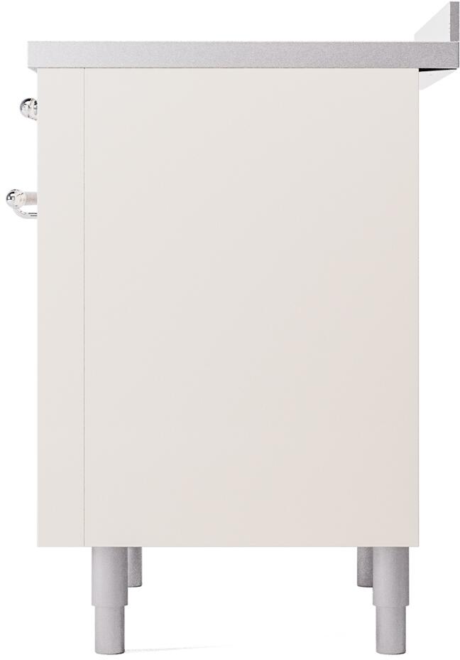 Ilve UPI366NMPAWC Nostalgie Ii 36 Inch Electric Freestanding Range In Antique White With Chrome Trim