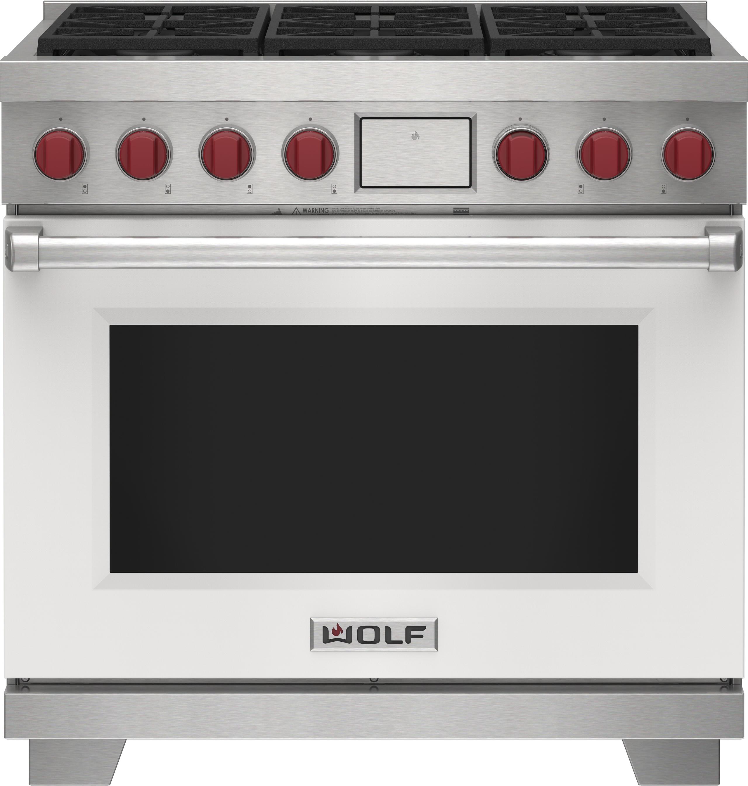 Wolf DF36650BKP 36" Dual Fuel Range - 6 Burners