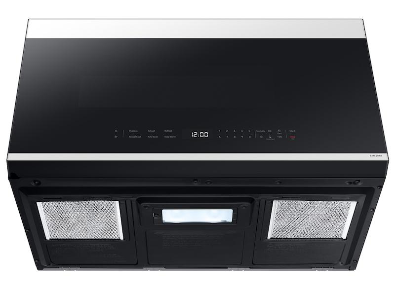 Samsung ME21DB650012 Bespoke 2.1 Cu. Ft. Over-The-Range Microwave With Edge To Edge Glass Display In White Glass