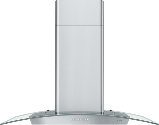 Zephyr BMIE30DG Brisas Curved Glass Wall, 30" G, Act, Led