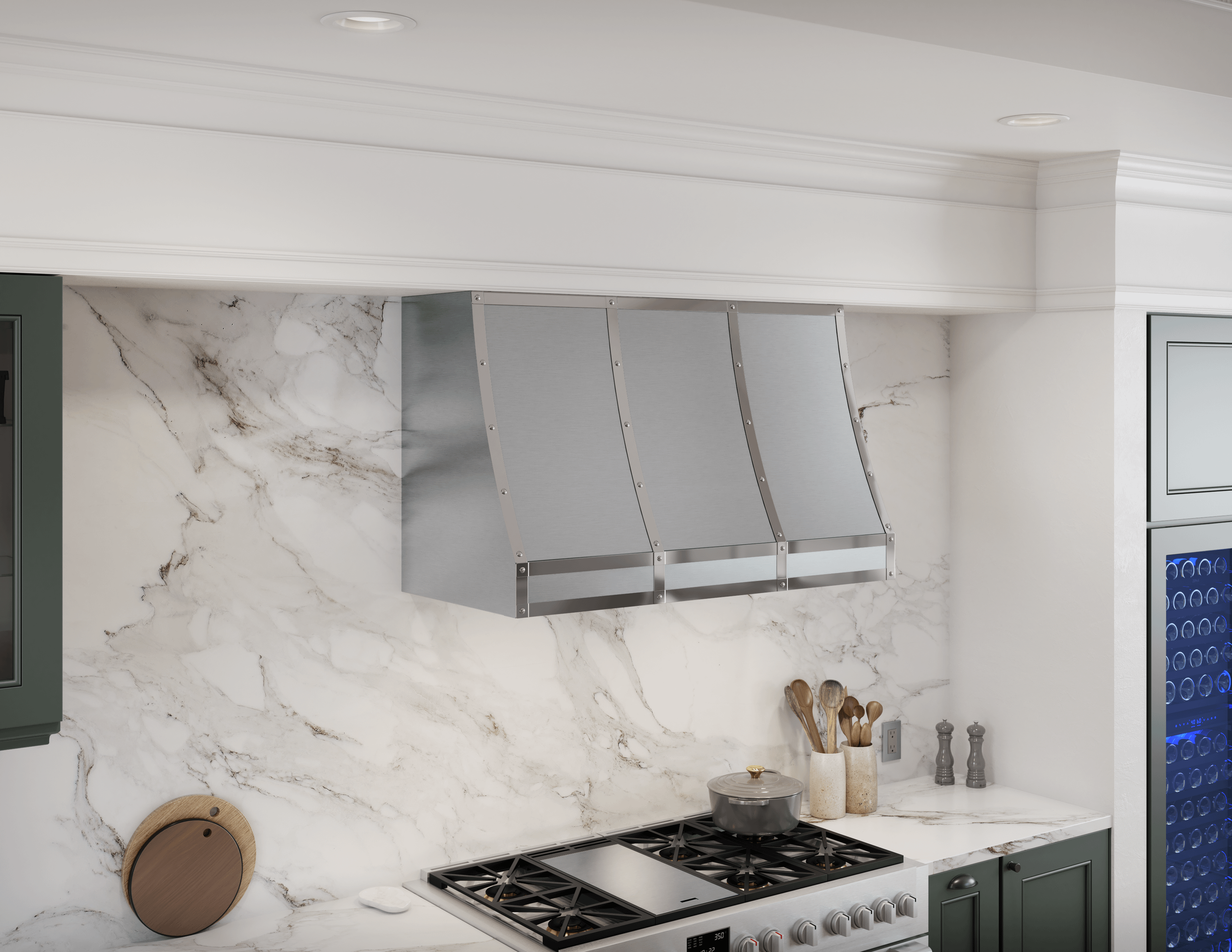 Zephyr CHFT36ASX Forte Wall Custom Hood, 36In, Ss, Body Only Insert Sold Separately