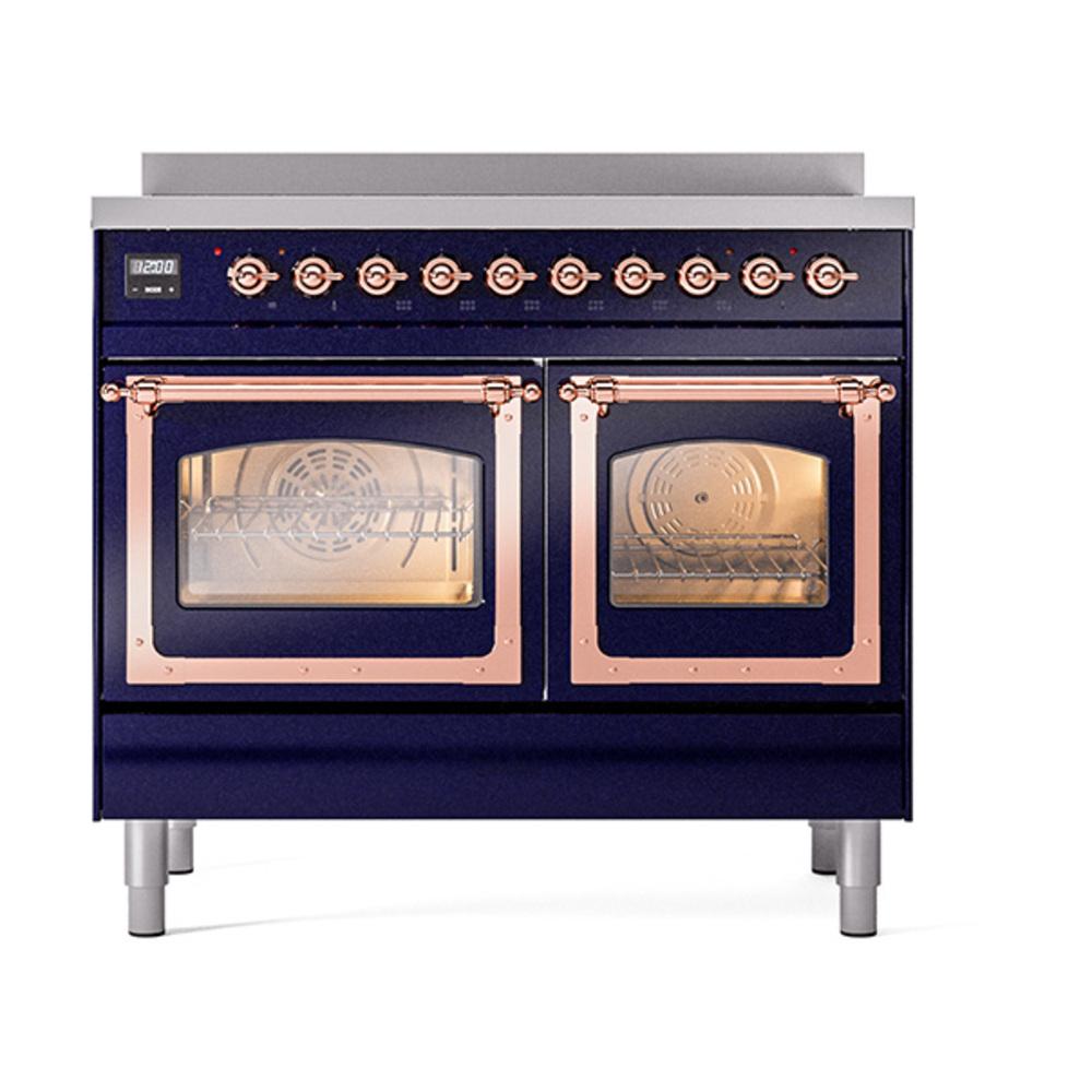 Ilve UNDI406NMPMBP Ilve Undi406Nmpmbp Nostalgie Ii Noblesse 40" Induction Range (Triple Glass Door, Midnight Blue, Copper)