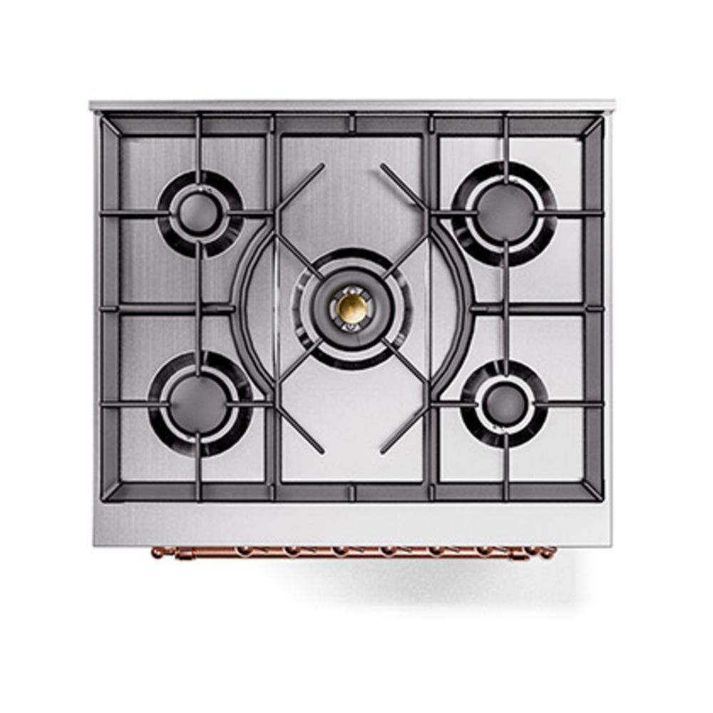 Ilve UN30QNMPRAP Ilve Un30Qnmprap Nostalgie Ii Noblesse 30" Dual Fuel Range (Natural Gas, Solid Door, Ral, Copper)