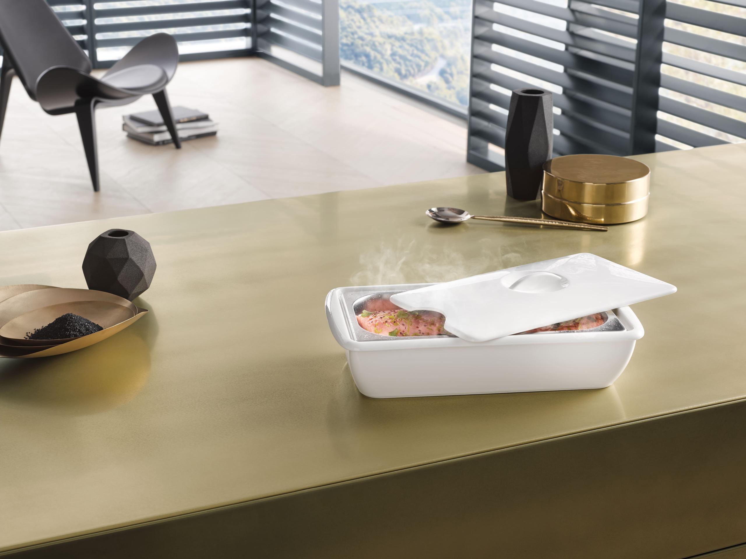 Miele DGSE1 Serving Dish For Steam Oven Pan - Food Served In Style, Enjoyed Hot.