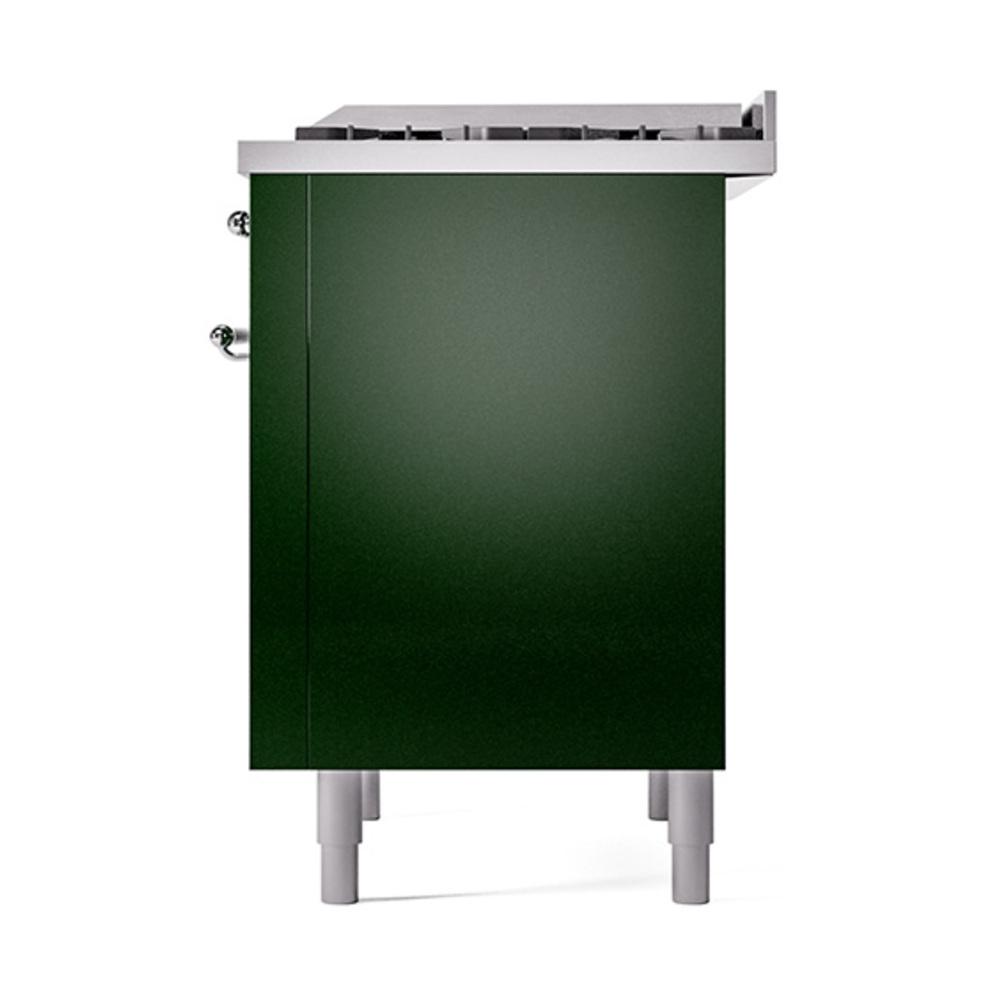 Ilve UN36FQNMPEGC Ilve Un36Fqnmpegc Nostalgie Ii Noblesse 36" Dual Fuel Range (Natural Gas, Solid Door, Emerald Green, Chrome)