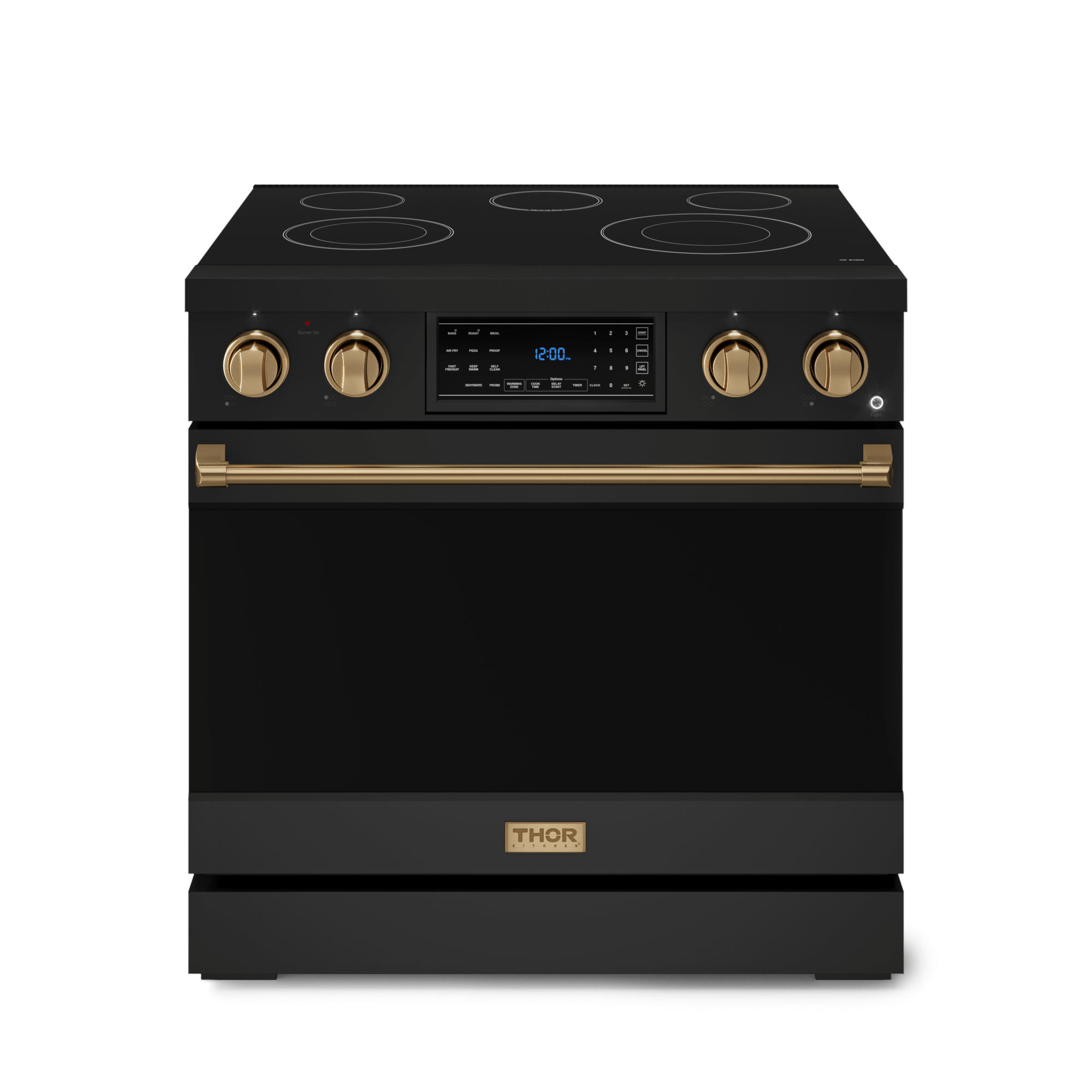 Thor Kitchen RSE36BBRZ 36 Inch Professional Electric Range With Tilt Panel Touch Control In Black/Bronze Gordon Ramsay Series - Rse36B-Brz