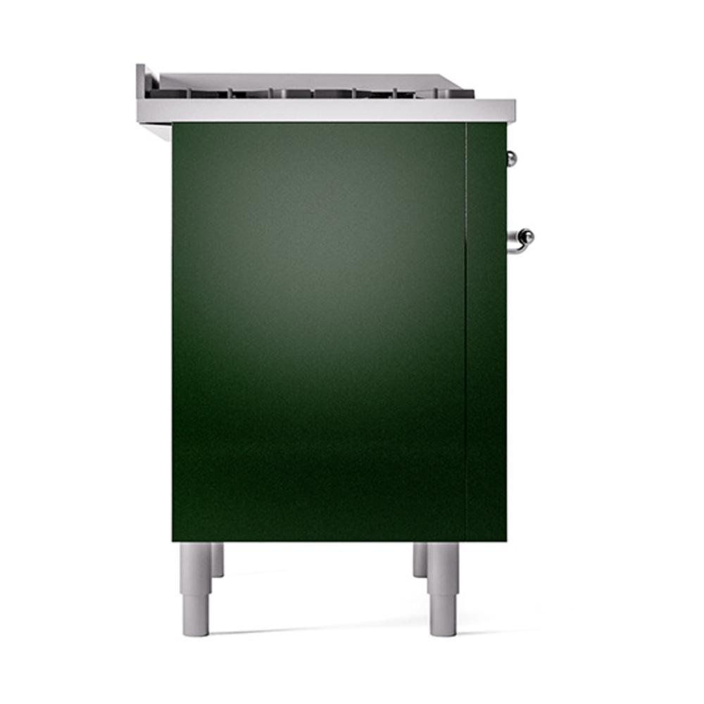 Ilve UN36FQNMPEGC Ilve Un36Fqnmpegc Nostalgie Ii Noblesse 36" Dual Fuel Range (Natural Gas, Solid Door, Emerald Green, Chrome)