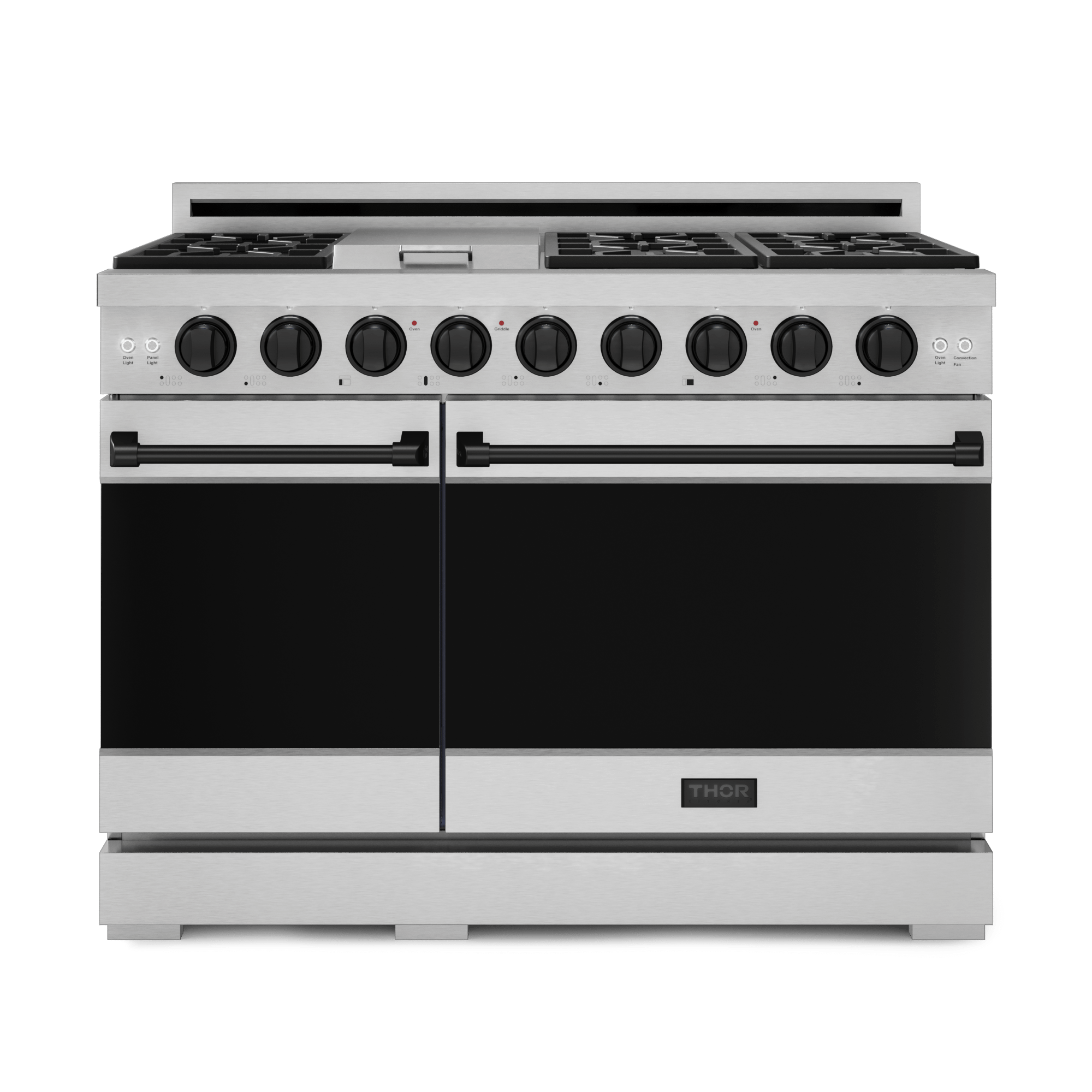 Thor Kitchen RSG48ELPBLK 48 Inch Professional Lp Range With Pro-Style Knobs In Stainless Steel/Black Gordon Ramsay Series - Rsg48Elp-Blk