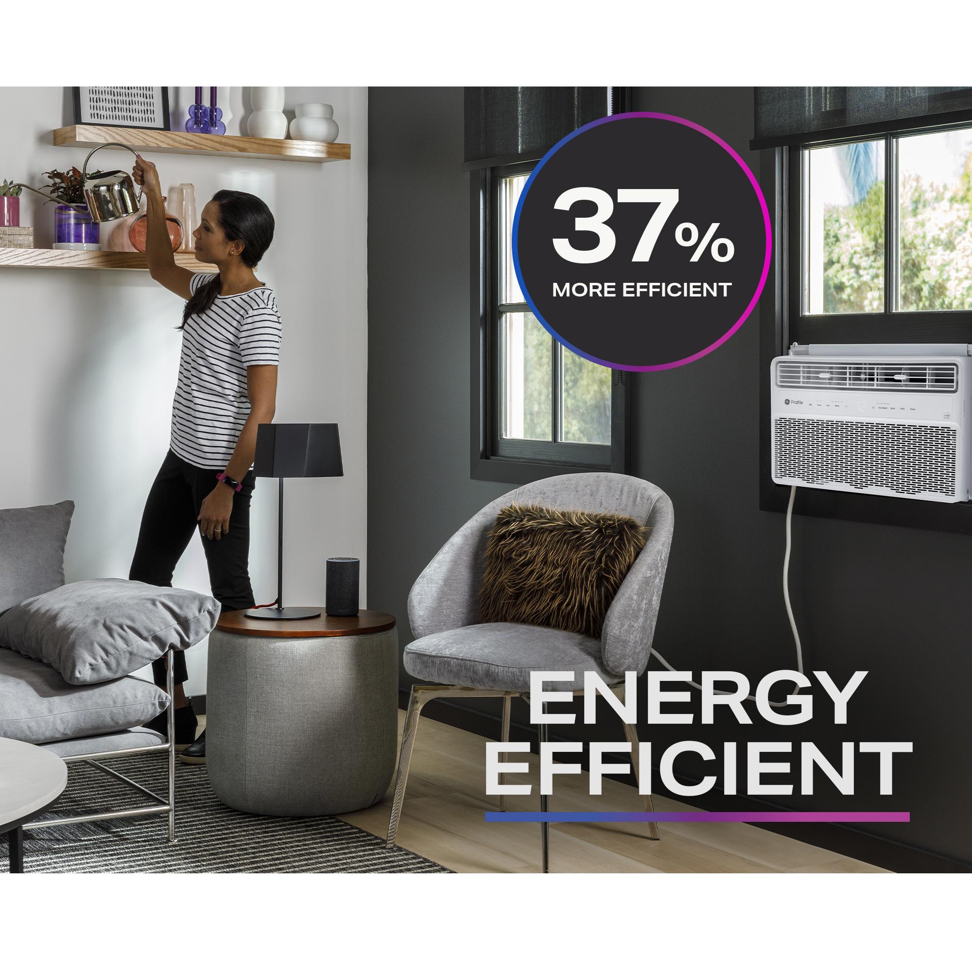 Ge Appliances PWDV12WWF Ge Profile™ Energy Star® 12,000 Btu Inverter Smart Ultra Quiet Window Air Conditioner For Large Rooms Up To 550 Sq. Ft.
