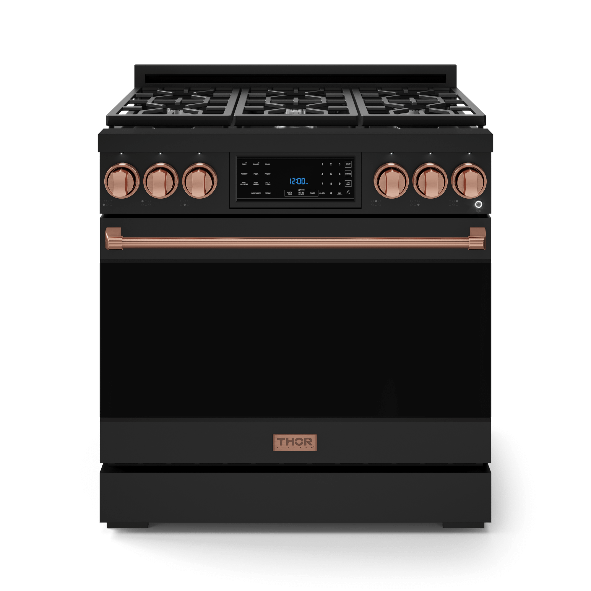 Thor Kitchen RSG36BRSG 36 Inch Professional Gas Range With Tilt Panel Touch Control In Black/Rose Gold Gordon Ramsay Series - Rsg36B-Rsg