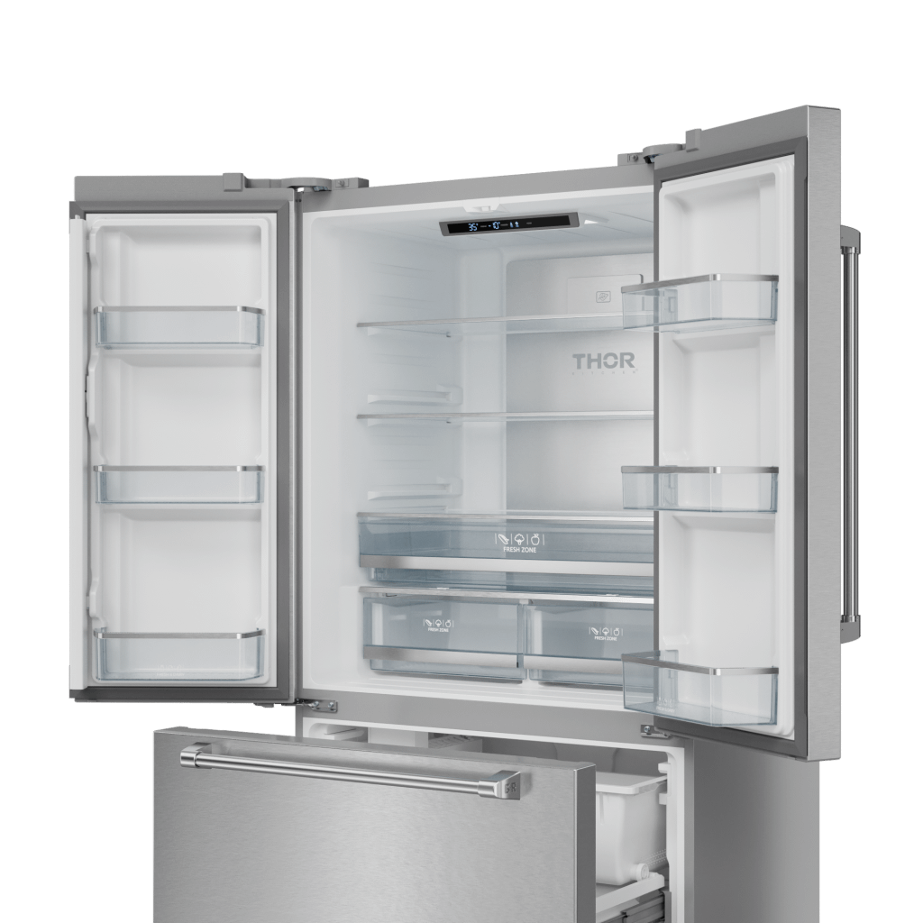 Thor Kitchen RF3621CTD99 36 Inch 20.3 Cu Ft French Door Counter Depth Refrigerator With Ice Maker In Stainless Steel Gordon Ramsay Series - Rf3621Ctd99