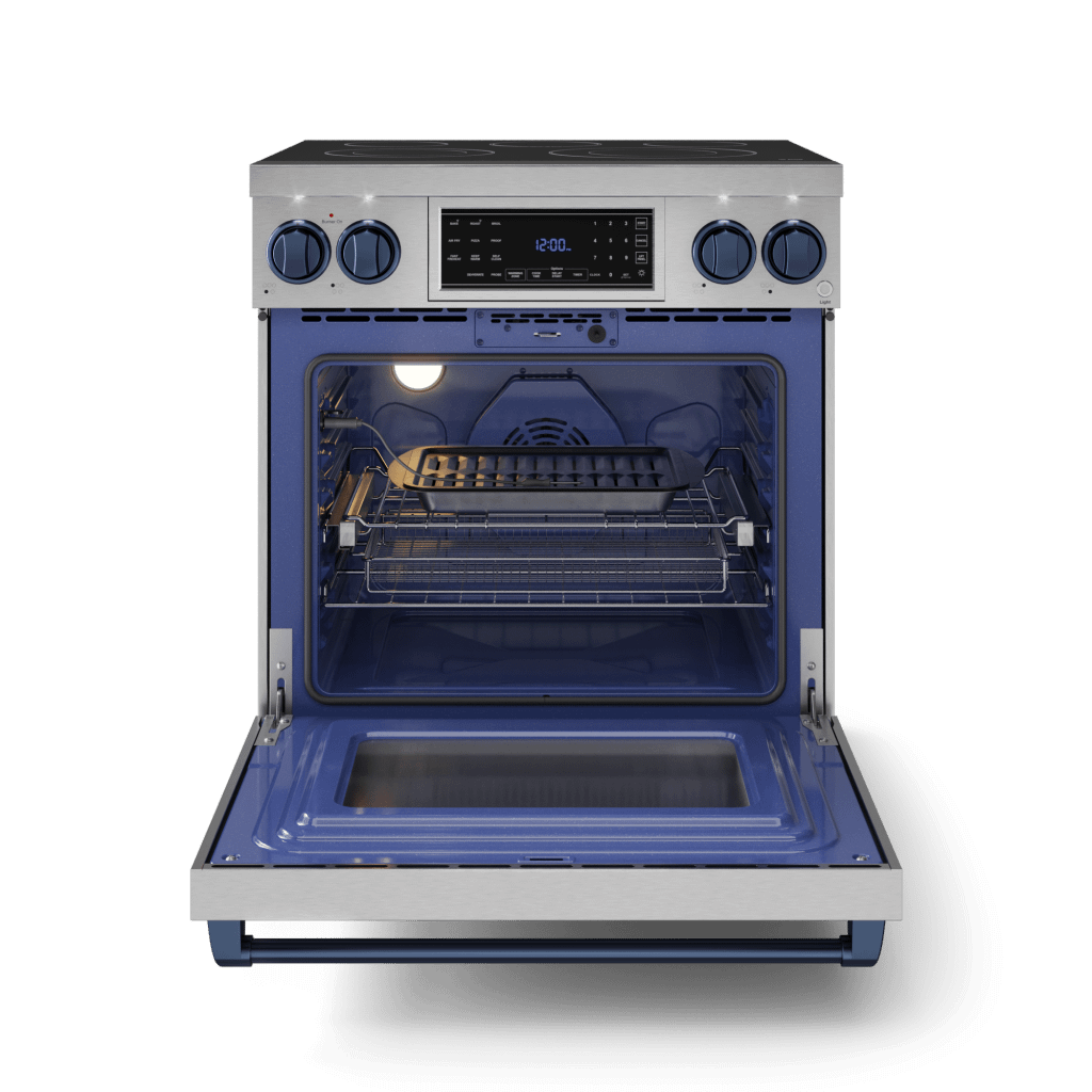 Thor Kitchen RSE30BLU 30 Inch Professional Electric Range With Tilt Panel Touch Control In Stainless Steel/Navy Blue Gordon Ramsay Series - Rse30-Blu