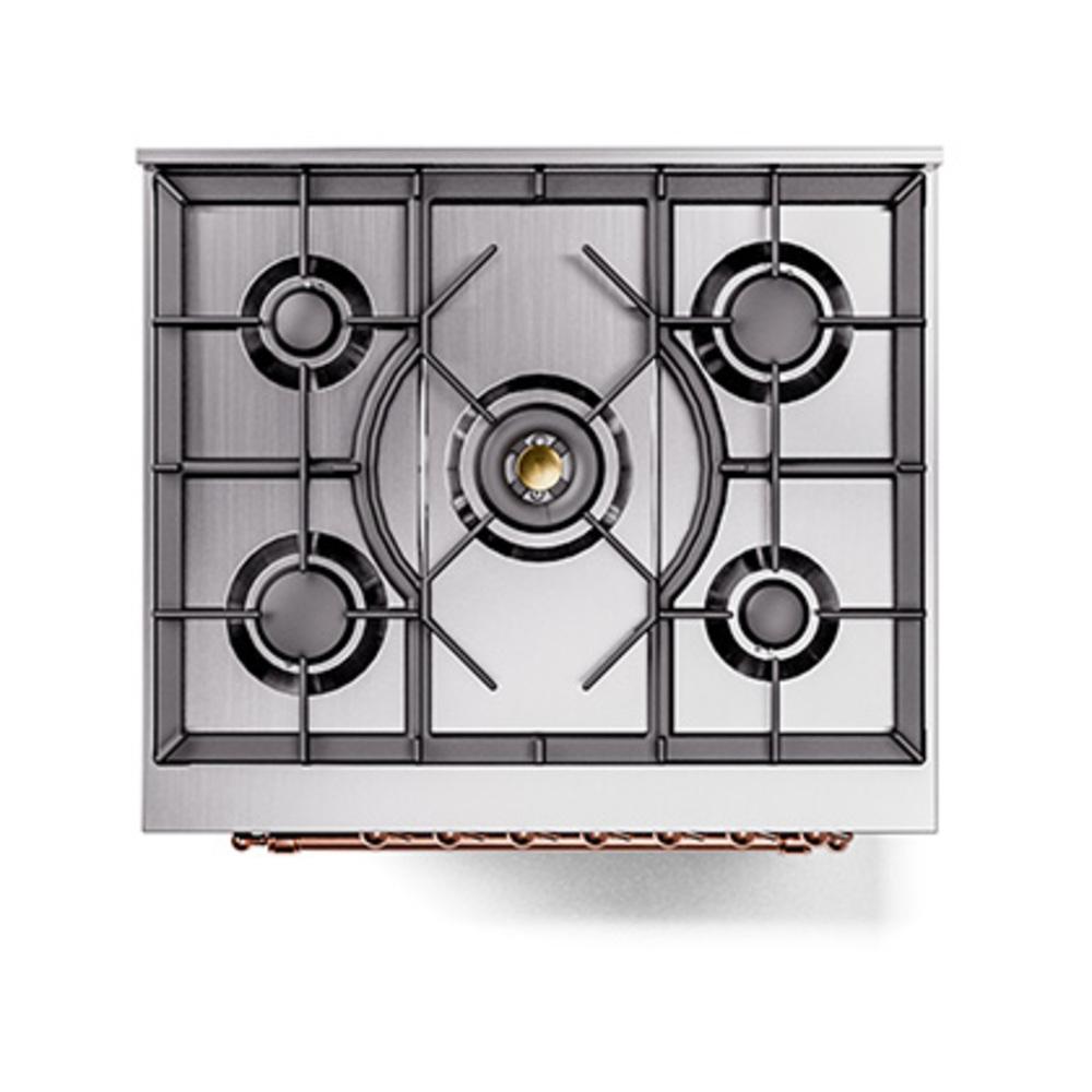 Ilve UN30QNMPEGPLP Ilve Un30Qnmpegplp Nostalgie Ii Noblesse 30" Dual Fuel Range (Liquid Propane, Solid Door, Emerald Green, Copper)