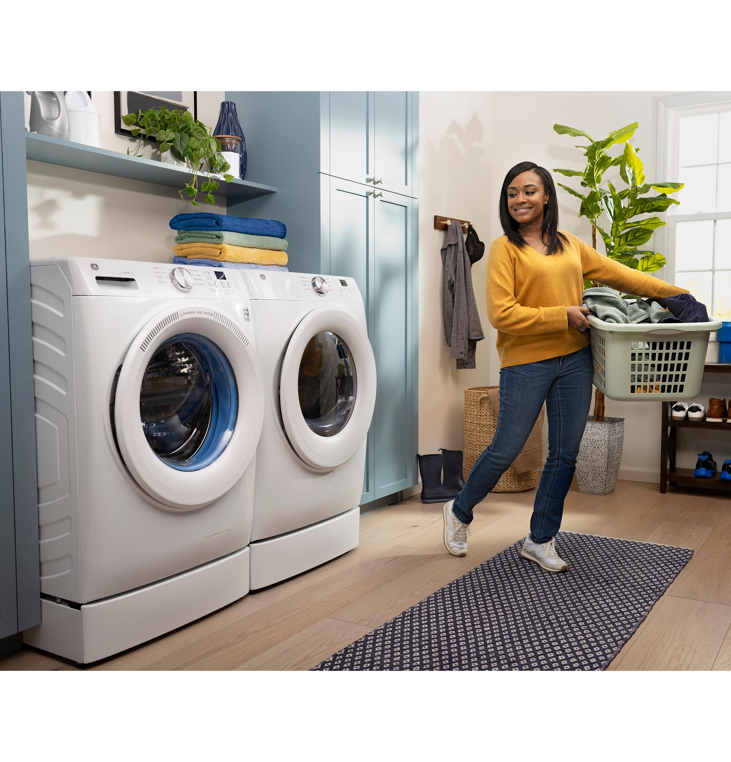 Ge Appliances GFW350SSYWW Ge® Energy Star® 4.6 Cu. Ft. Capacity Smart Front Load Washer With Ultrafresh Vent System With Odorblock™