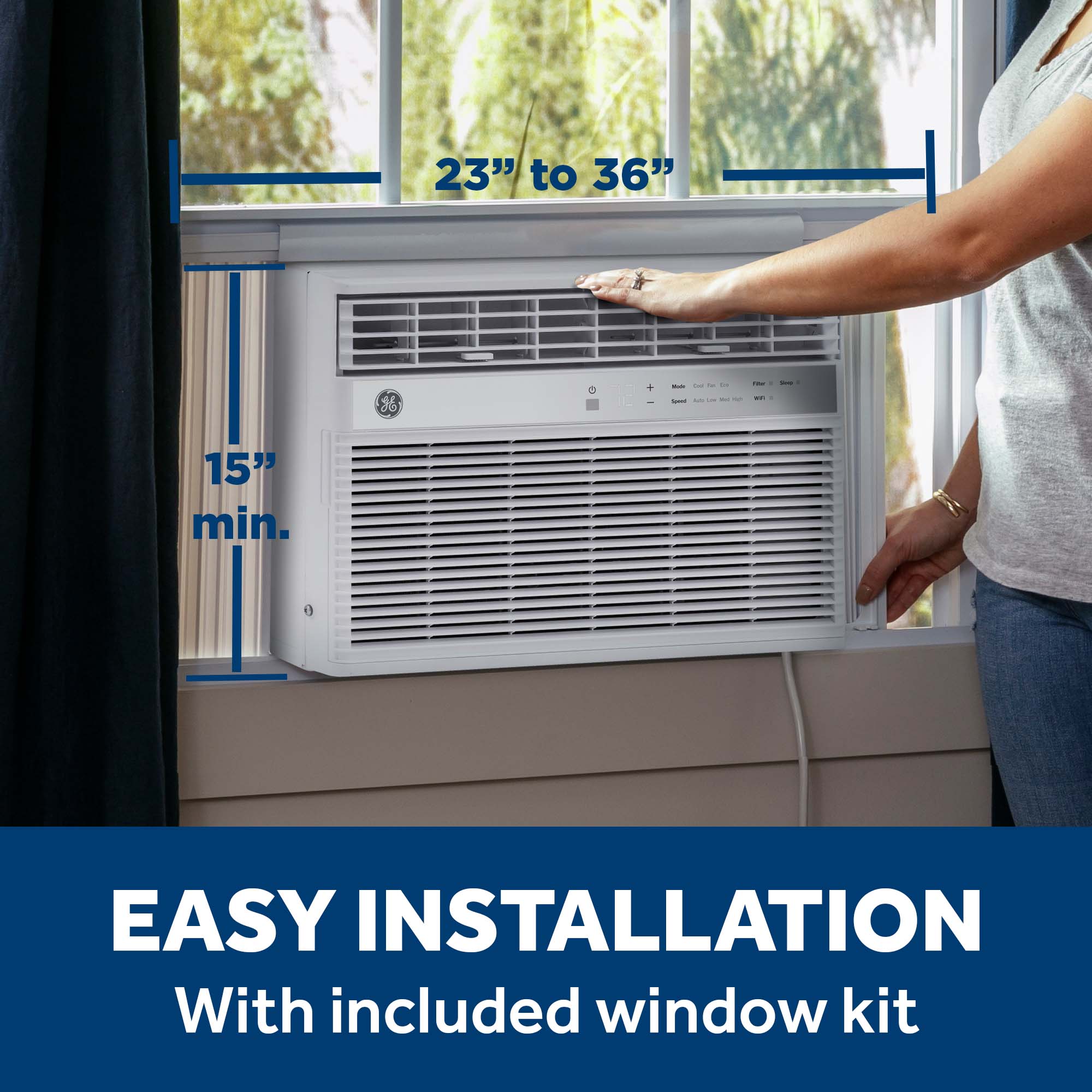 Ge Appliances AWES08WWF Ge® 8,000 Btu Smart Electronic Window Air Conditioner For Medium Rooms Up To 350 Sq. Ft.
