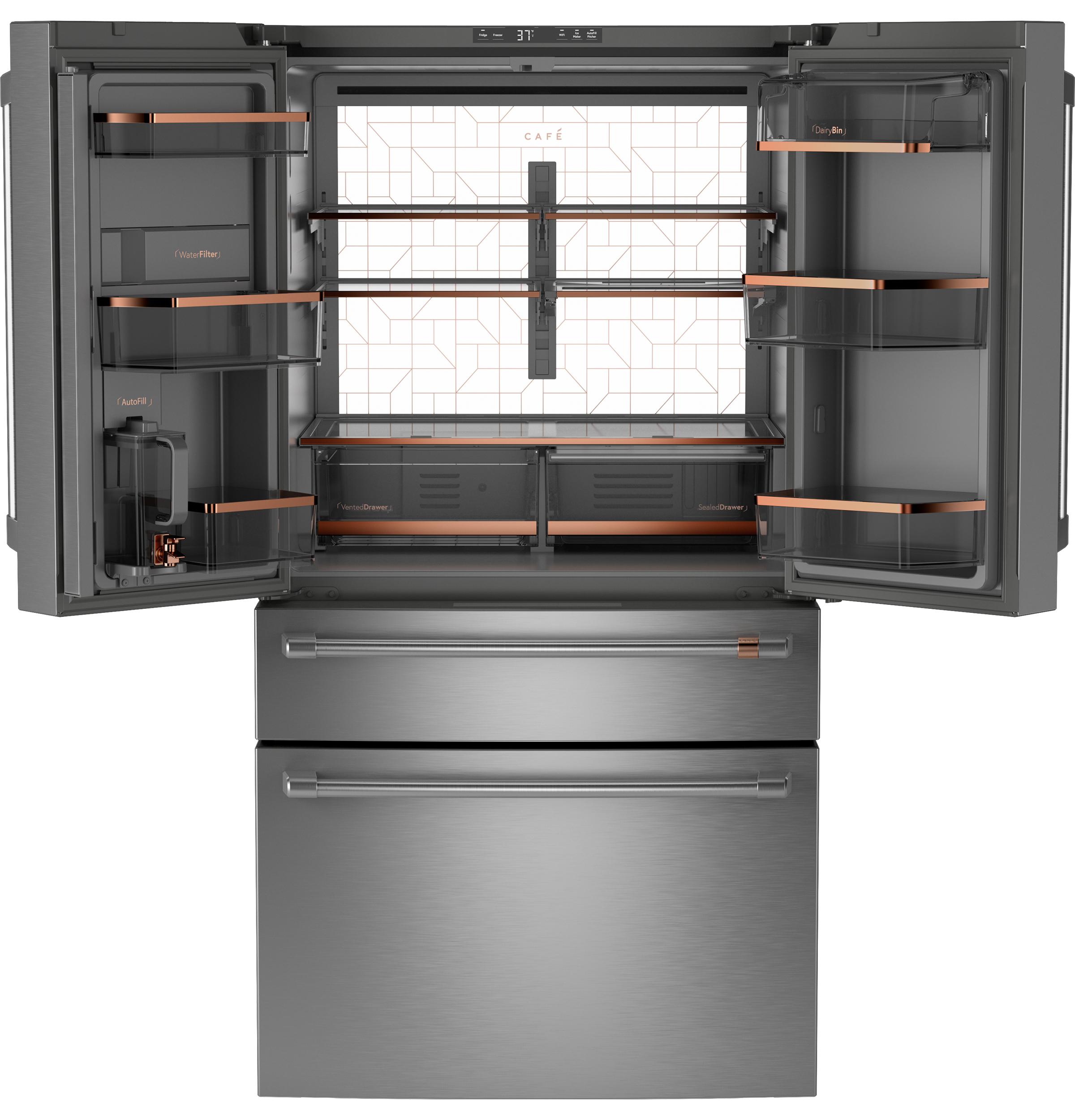 Cafe CJE23DP2WS1 Café™ Energy Star® 23.2 Cu. Ft. Smart Counter-Depth 4-Door French-Door Refrigerator With Dual-Dispense Autofill Pitcher