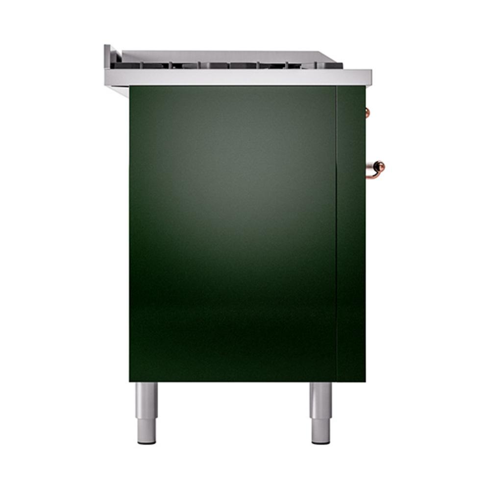 Ilve UN60FSQNMPEGP Ilve Un60Fsqnmpegp Nostalgie Ii Noblesse 60" Dual Fuel Range (7 Sealed Burners + Griddle + French Top, Natural Gas, Solid Door, Emerald Green, Copper)