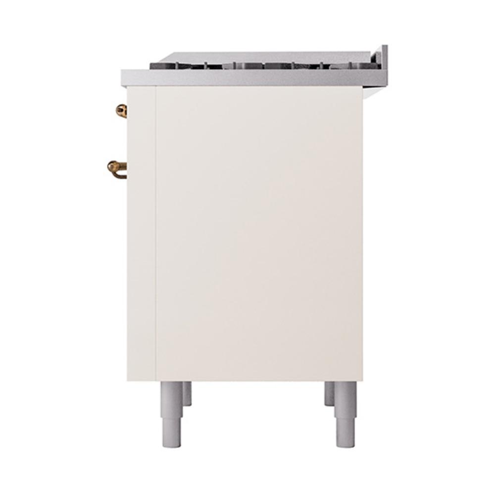 Ilve UN36FQNMPAWBLP Ilve Un36Fqnmpawblp Nostalgie Ii Noblesse 36" Dual Fuel Range (Liquid Propane, Solid Door, Antique White, Burnished)