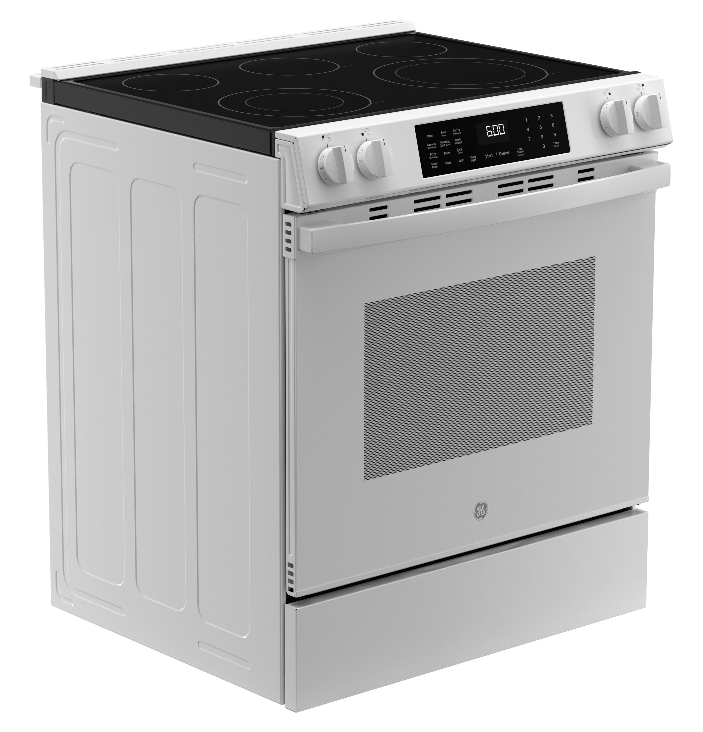 Ge Appliances GRS600AVWW Ge® 30" Slide-In Electric Convection Range With No Preheat Air Fry And Easywash™ Oven Tray