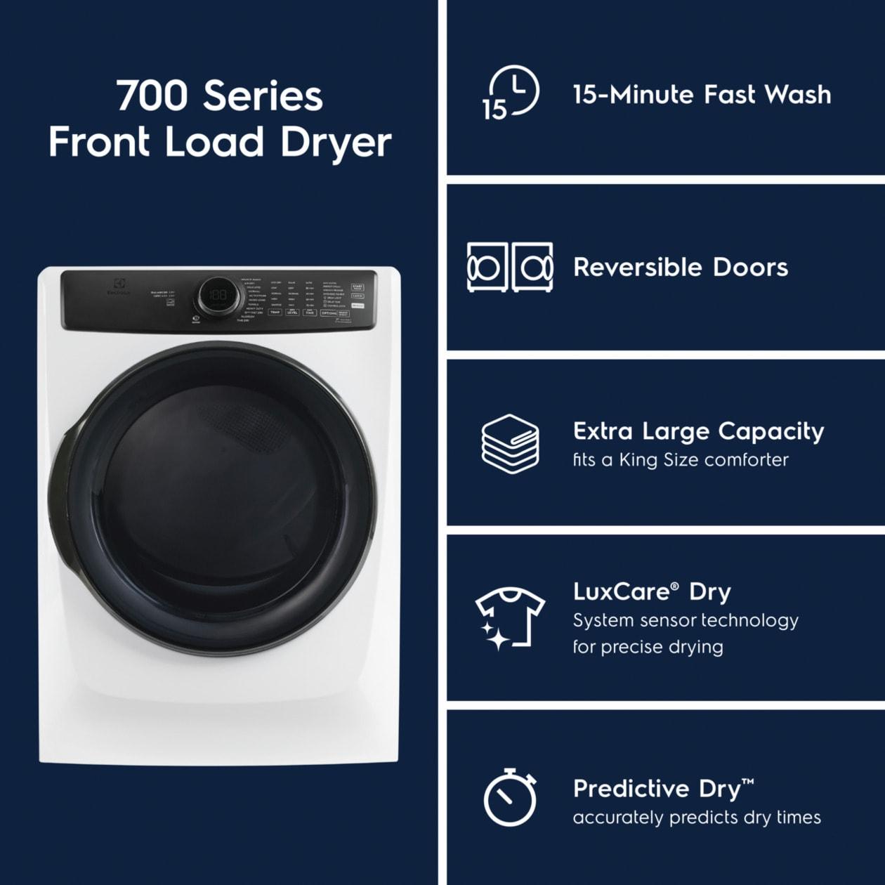 Electrolux ELFE7738AW Electrolux Front Load Perfect Steam™ Electric Dryer With Balanced Dry™ And Instant Refresh - 8.0 Cu. Ft.