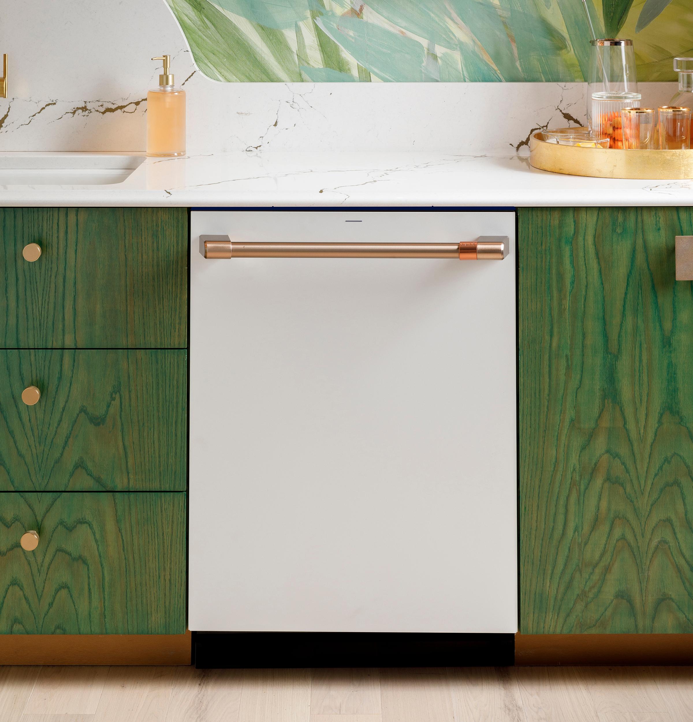 Cafe CDT888P4VW2 Café™ Customfit Energy Star Stainless Interior Smart Dishwasher With Ultra Wash Top Rack And Dual Convection Ultra Dry, Led Lights, 39 Dba