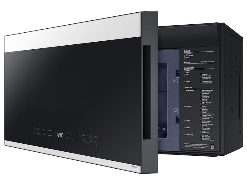 Samsung ME21DB650012 Bespoke 2.1 Cu. Ft. Over-The-Range Microwave With Edge To Edge Glass Display In White Glass