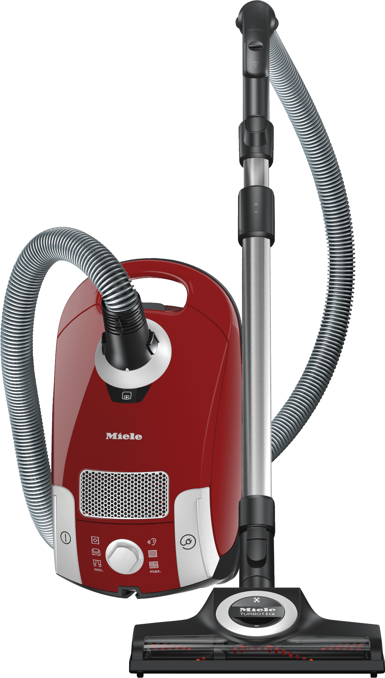 Miele COMPACT C1 HOMECARE POWERLINE SCAO3 MANGO RED Compact C1 Homecare Powerline - Scao3 - Canister Vacuum Cleaners With Turbo Brush For Hard Floor And Low, Medium-Pile Carpeting.