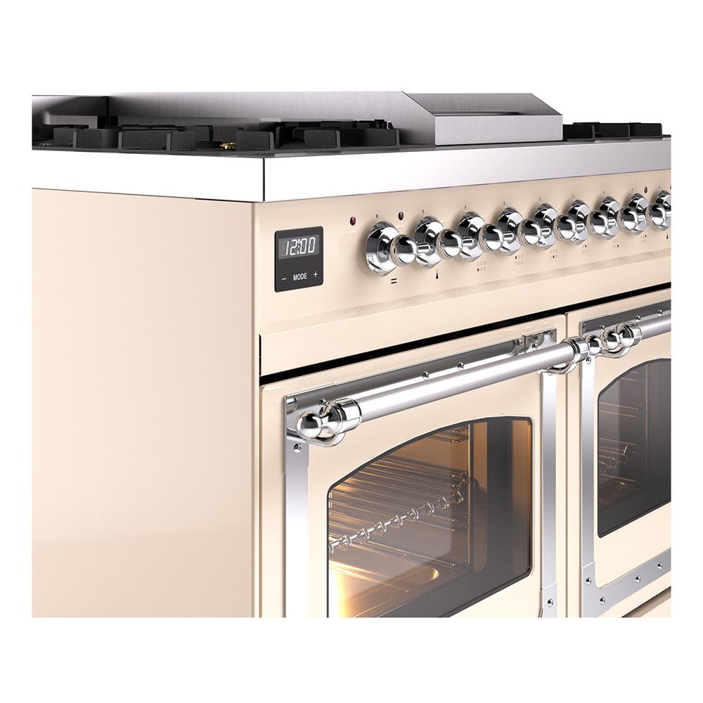 Ilve UND40FNMPAWCLP Ilve Und40Fnmpawclp Nostalgie Ii Noblesse 40" Dual Fuel Range (Liquid Propane, Triple Glass Door, Antique White, Chrome)
