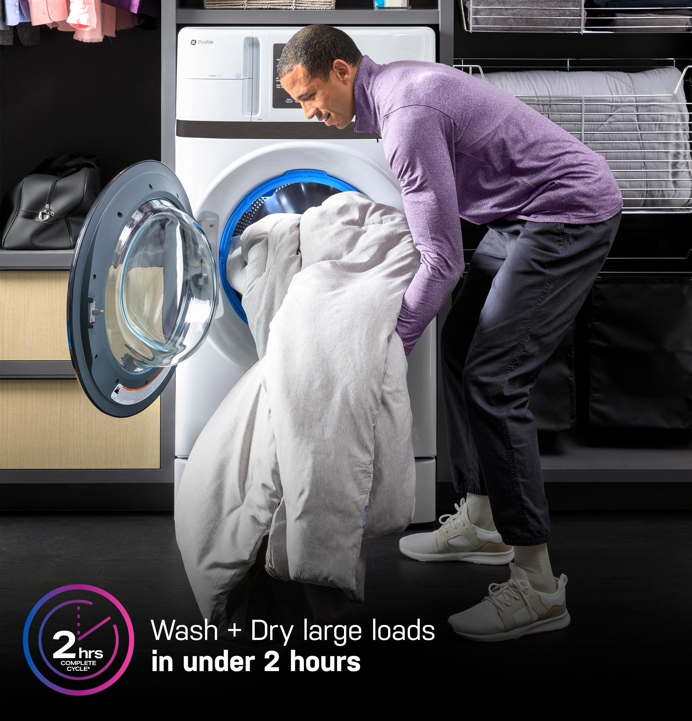 Ge Appliances PFQ83HSSWWW Ge Profile™ Energy Star® 4.6 Cu. Ft. Capacity Ultrafast Combo With Ventless Inverter Heat Pump Technology Washer/Dryer