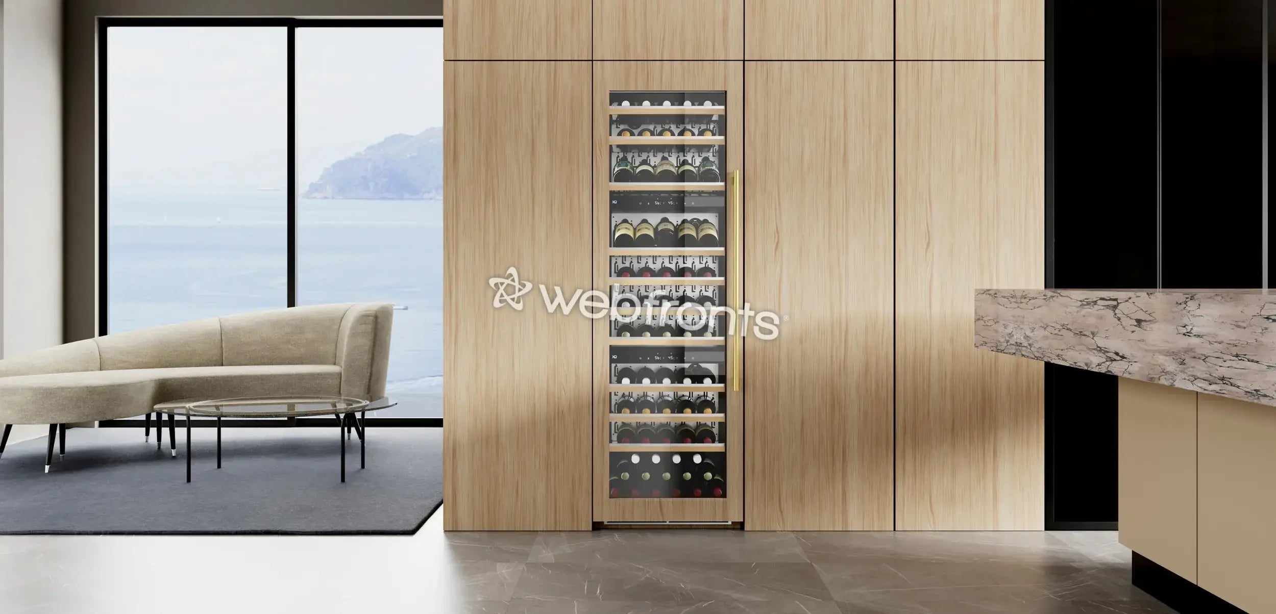 Xo Appliance XOU2470WTZGO Tall Built-In 3 Zone Wine Overlay Glass (Fits 24