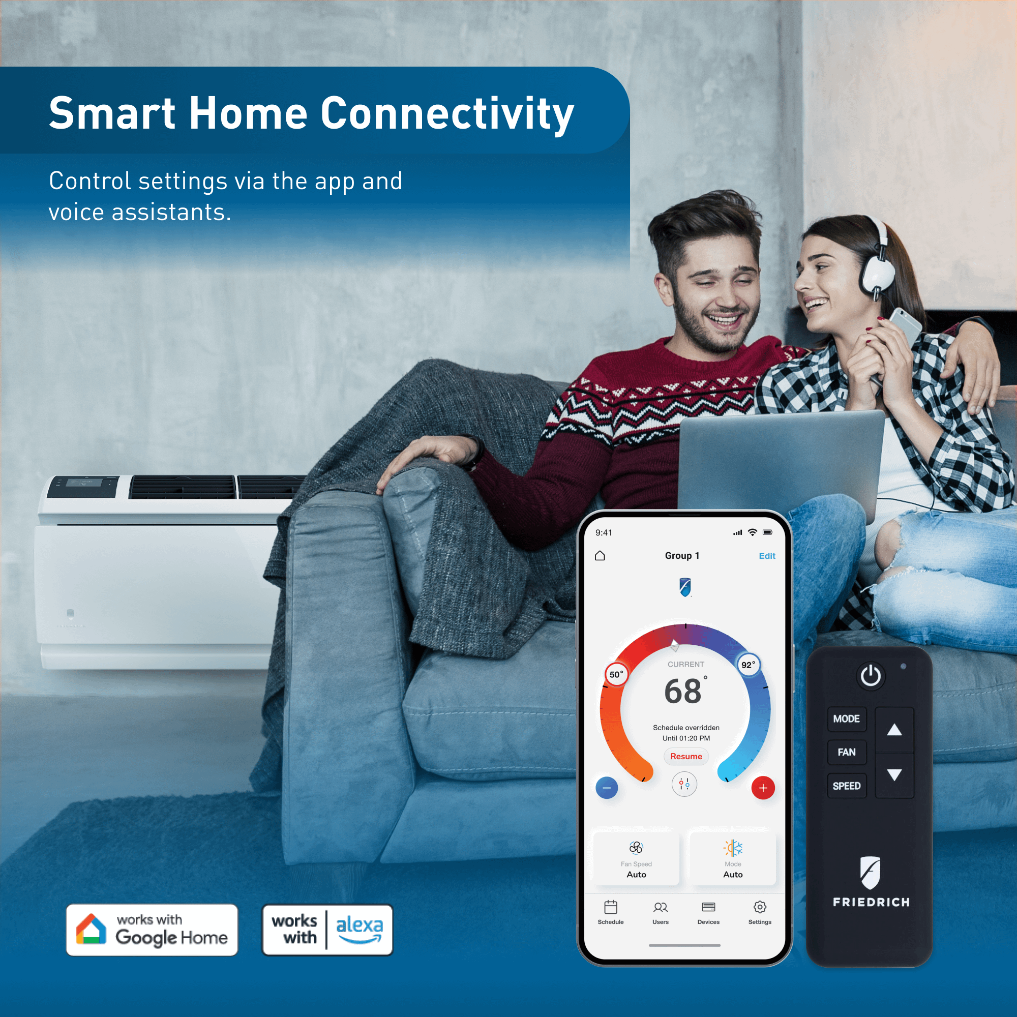 Friedrich WCVT12B30A Friedrich Wallmaster Inverter 12,000 Btu 230V Smart Through-The-Wall Air Conditioner - Cool Only