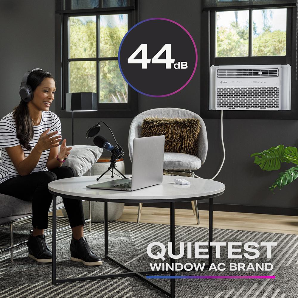 Ge Appliances PWDV12WWF Ge Profile™ Energy Star® 12,000 Btu Inverter Smart Ultra Quiet Window Air Conditioner For Large Rooms Up To 550 Sq. Ft.