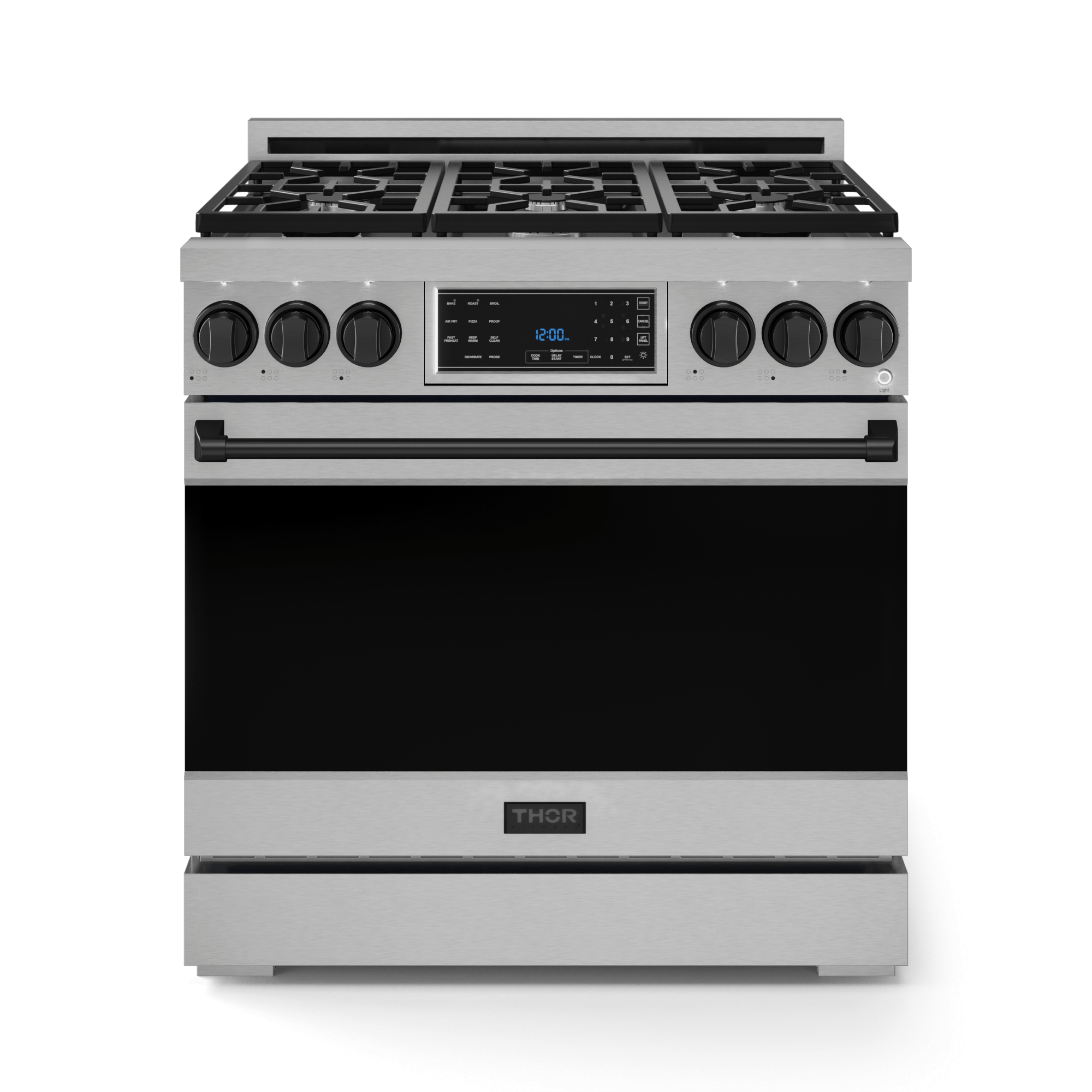 Thor Kitchen RSG36LPBLK 36 Inch Professional Lp Range With Tilt Panel Touch Control In Stainless Steel/Black Gordon Ramsay Series - Rsg36Lp-Blk