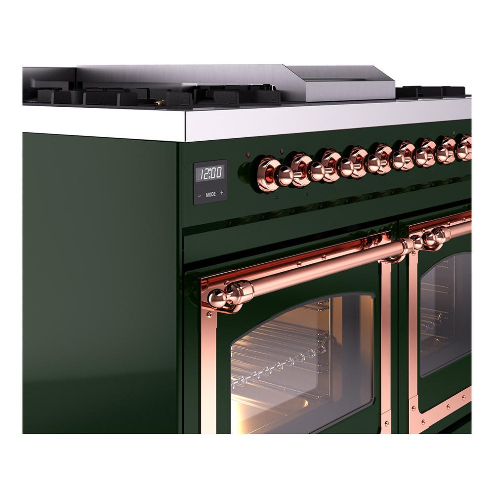 Ilve UND40FNMPEGP Ilve Und40Fnmpegp Nostalgie Ii Noblesse 40" Dual Fuel Range (Natural Gas, Triple Glass Door, Emerald Green, Copper)