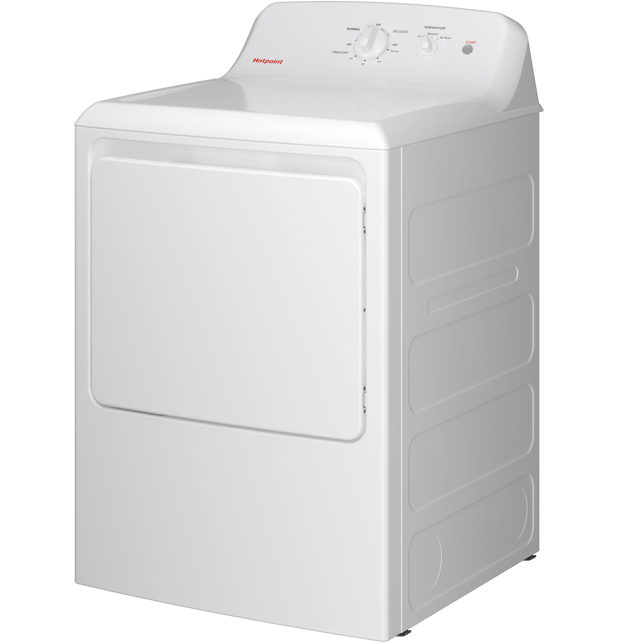 Hotpoint HTX26GASWWW Hotpoint® 6.2 Cu. Ft. Capacity Gas Dryer With Up To 120 Ft. Venting And Shallow Depth​