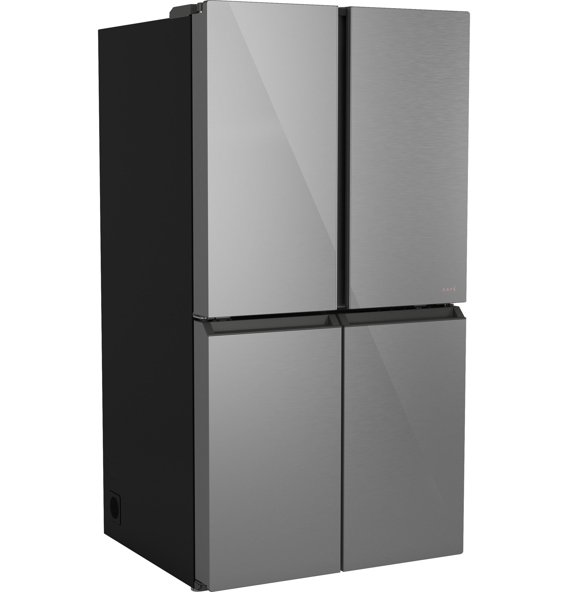 Cafe CHE23DM5WS5 Café™ Energy Star® 22.9 Cu. Ft. Smart Counter-Depth Quad-Door Refrigerator In Platinum Glass With Dual-Dispense Autofill Pitcher