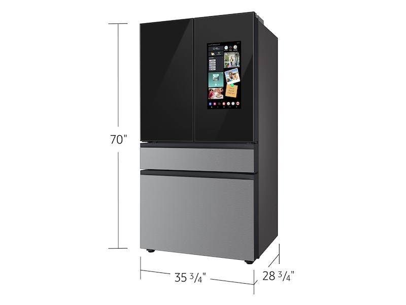 Samsung RF29BB8900QK Bespoke 4-Door French Door Refrigerator (29 Cu. Ft.) - In Charcoal Glass Top And Family Hub™ Panels With Stainless Steel Middle And Bottom Panels